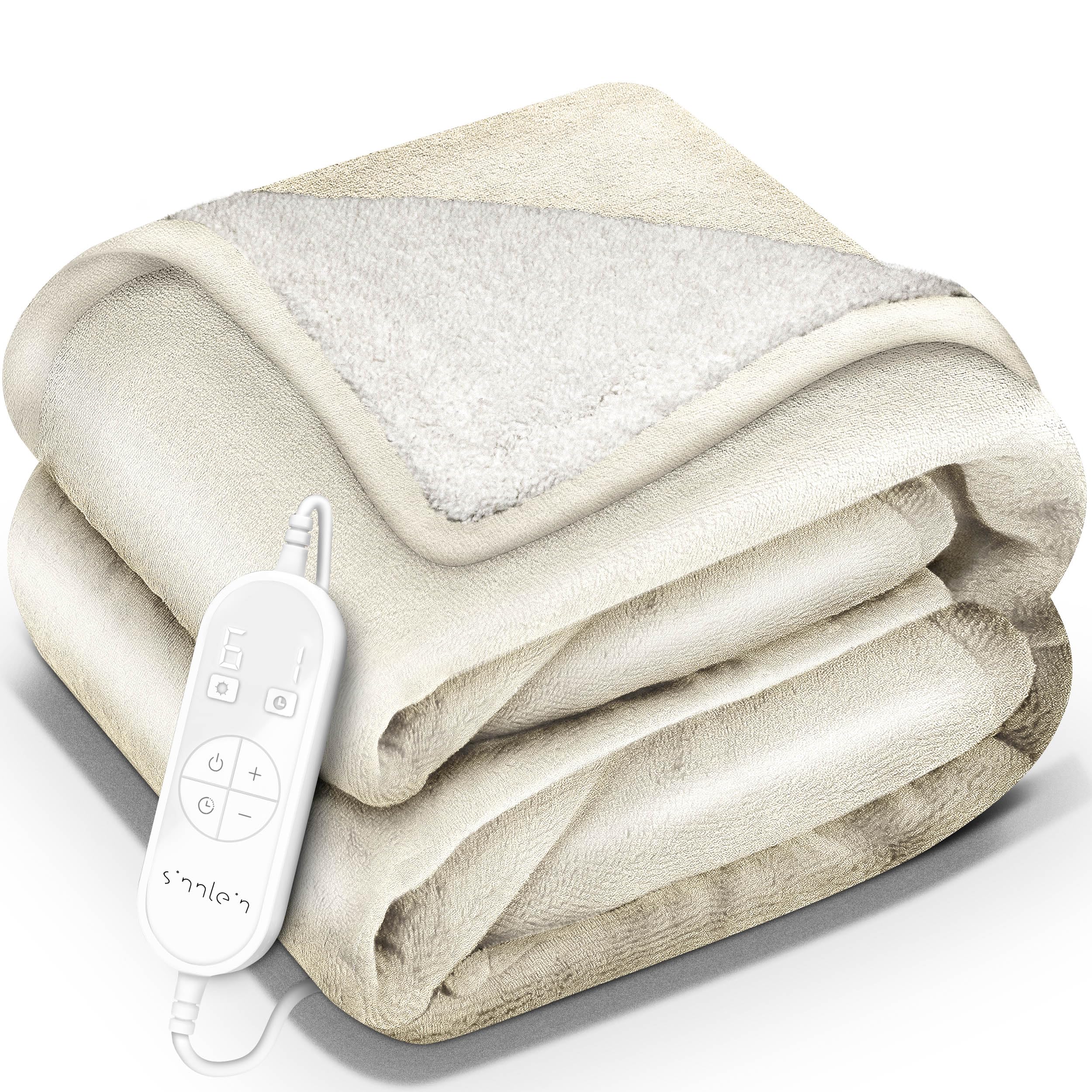 Electric Blanket with Auto Shut Off | Electric Heated Blanket with 9 Temperature Levels | Cozy Blanket for Bed, Sofa | Electric Blanket with Timer and Digital Display