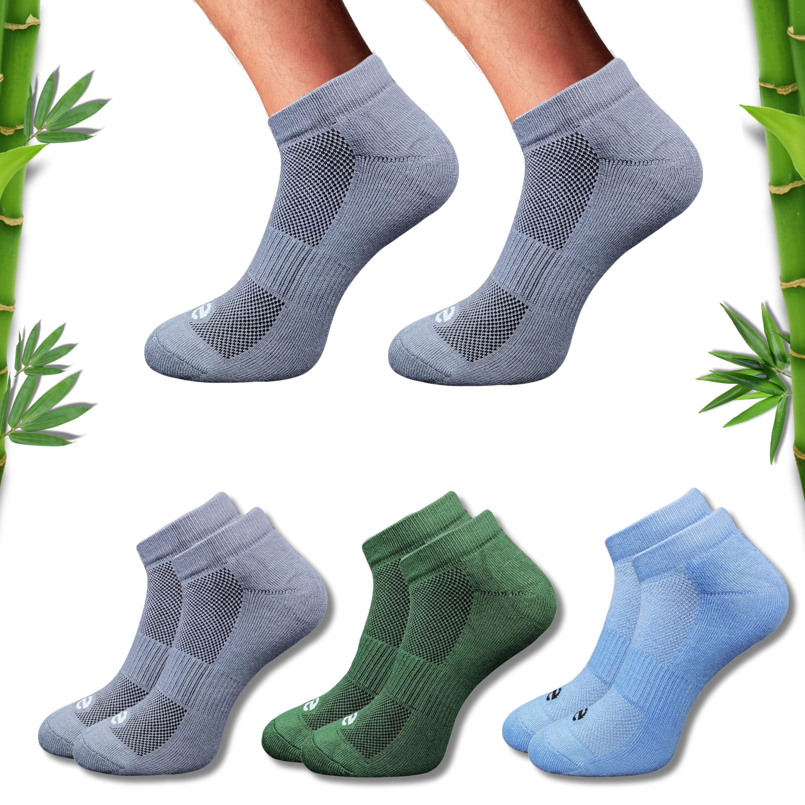 Premium Bamboo Unisex Socks - Low Cut (Set of 3: Light Peach + Dark Grey + Navy) | 88% Bamboo Fabric, Anti-Bacterial.-picture-17