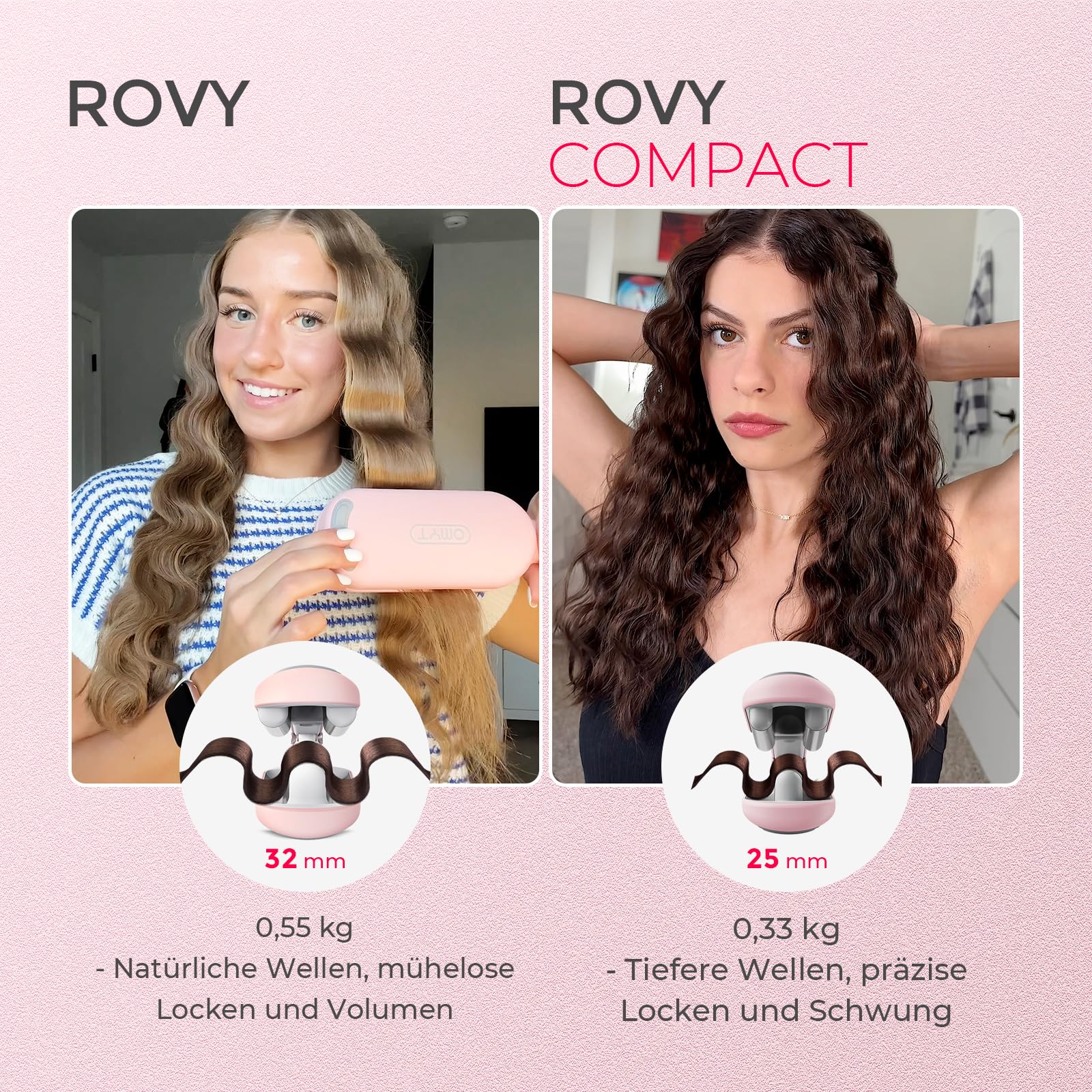 TYMO ROVY 32mm Welleneisen und TYMO ROVY Compact 25mm Welleneisen