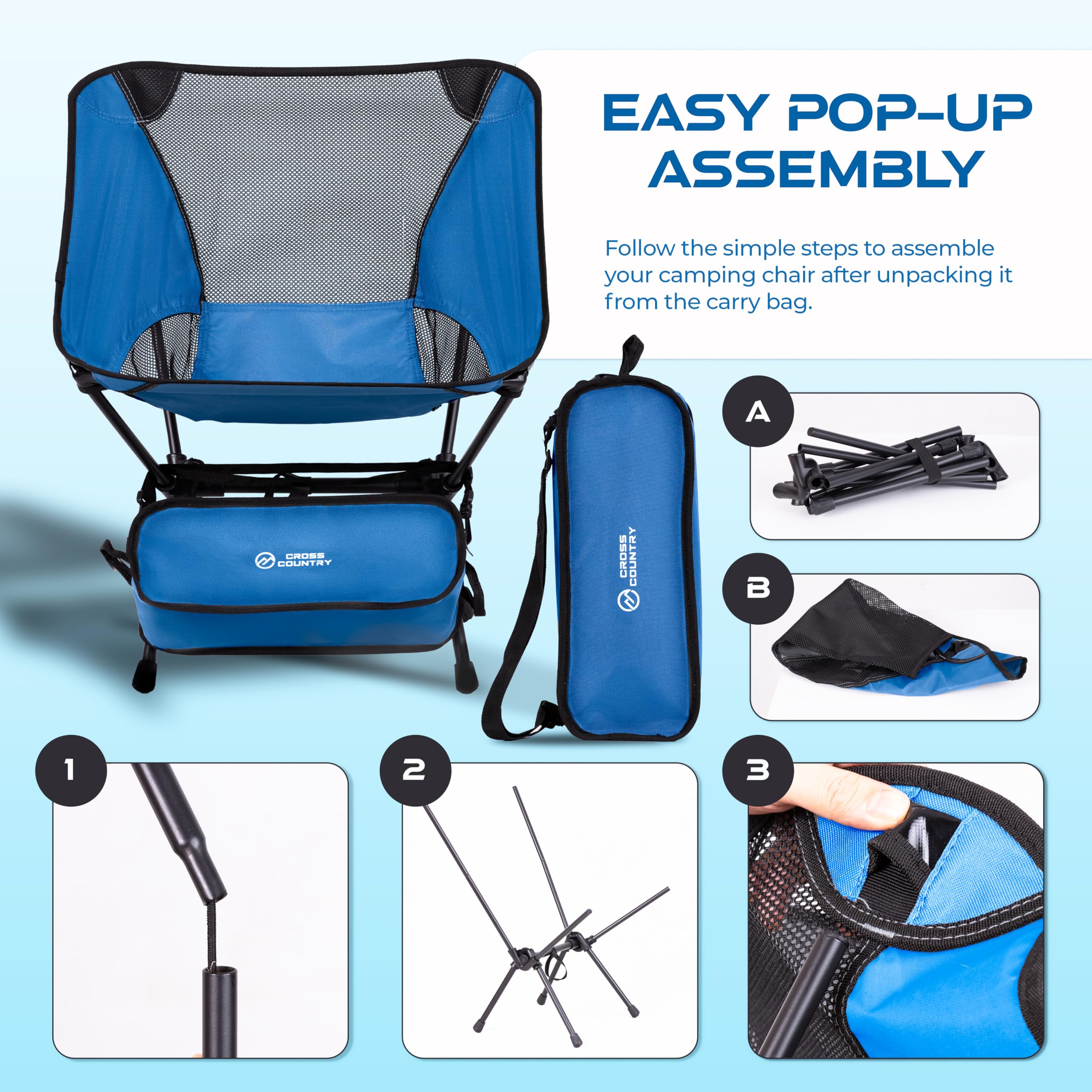 CROSS COUNTRY Lightweight & Portable Camping Chair - Image 3