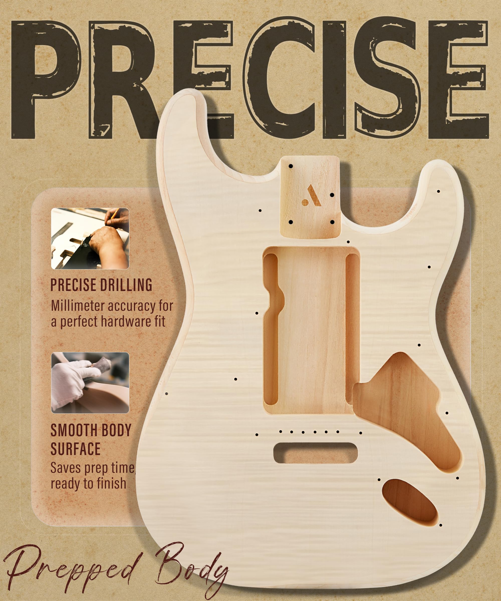 AKLOT Guitarra eléctrica DIY – Kit de guitarra eléctrica sin montar de primera calidad para entusiastas de la construcción de guitarras personalizadas