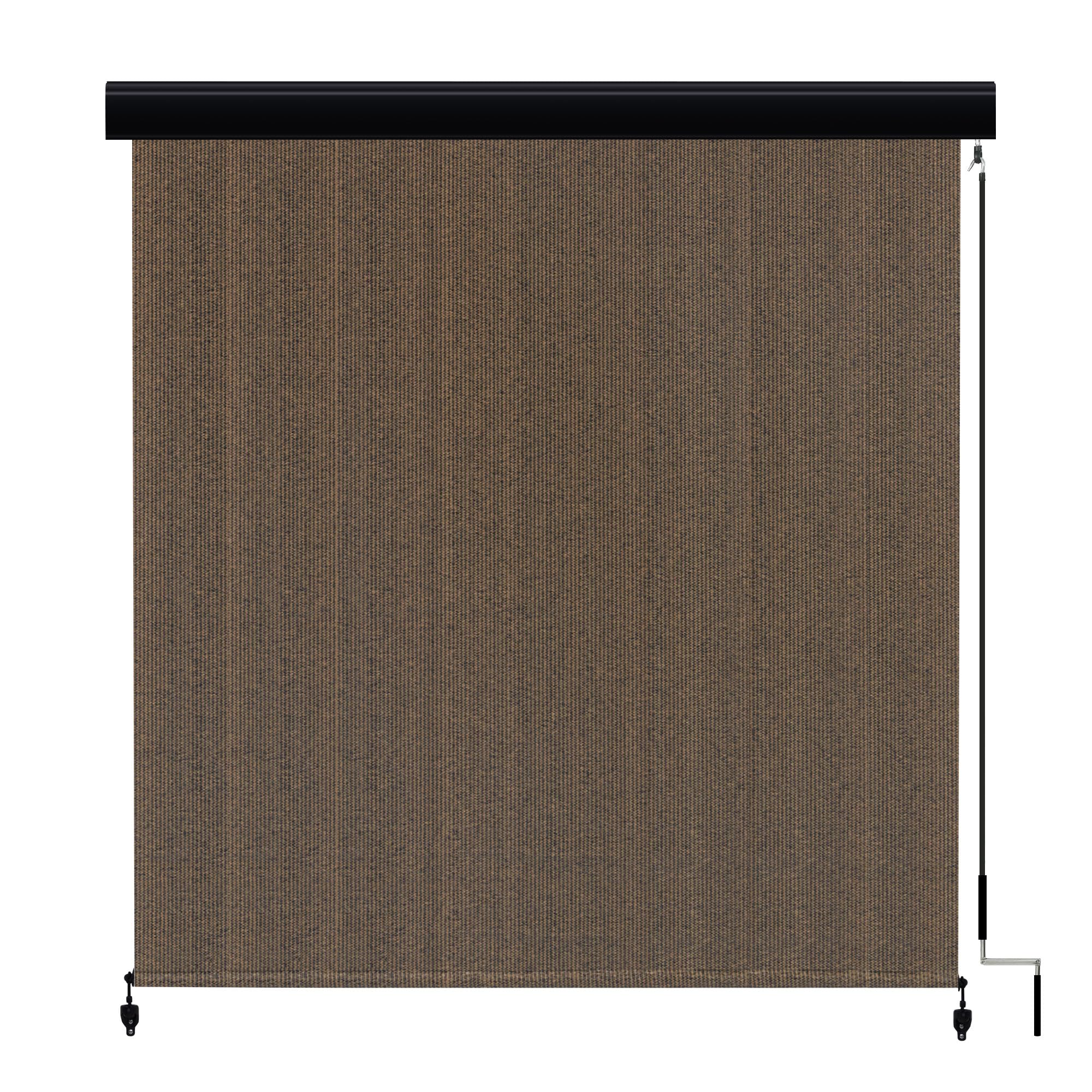 VICLLAX Premium Outdoor Roller Shade, 220GSM 95% Patio Cordless Blinds with Aluminum Valance for Pergola Porch (7' W X 8' L), Mocha