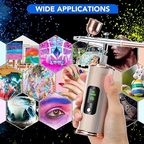 Miniatura 7 de ANUINIT Kit de aerógrafo oro rosa oscuro