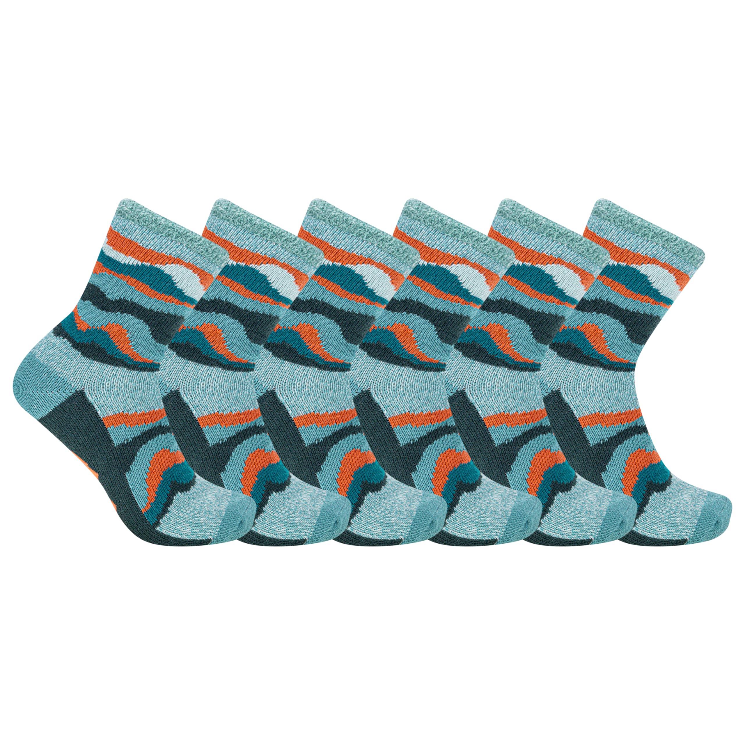 MerrellHorizon Double Layer Crew Socks 6 Pair Pack, Blue, S/M