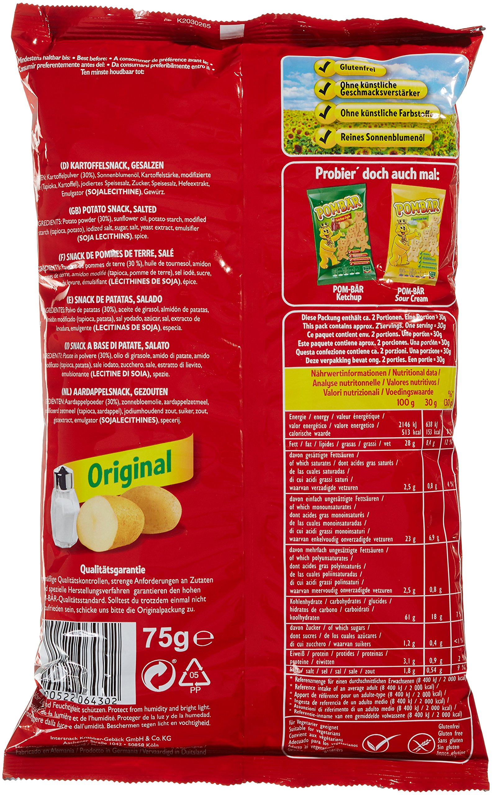 Funny-Frisch Pom-Bär Original 75 g, 24er Pack (24 x 75 g)