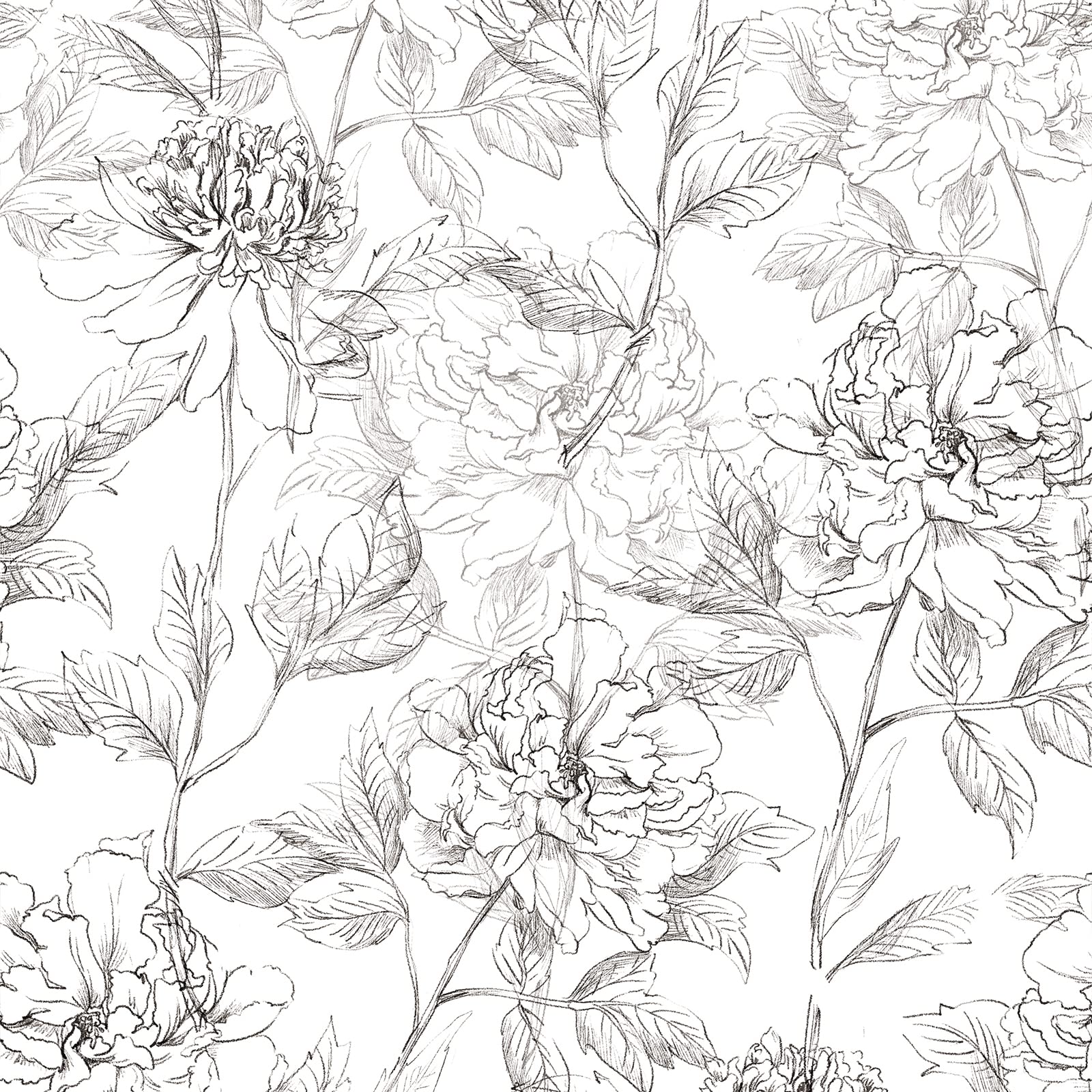 Buy Floral Wallpaper Black White Peel And Stick Wallpaper Vintage Buy Floral Wallpaper Black White Peel And Stick Wallpaper Vintage