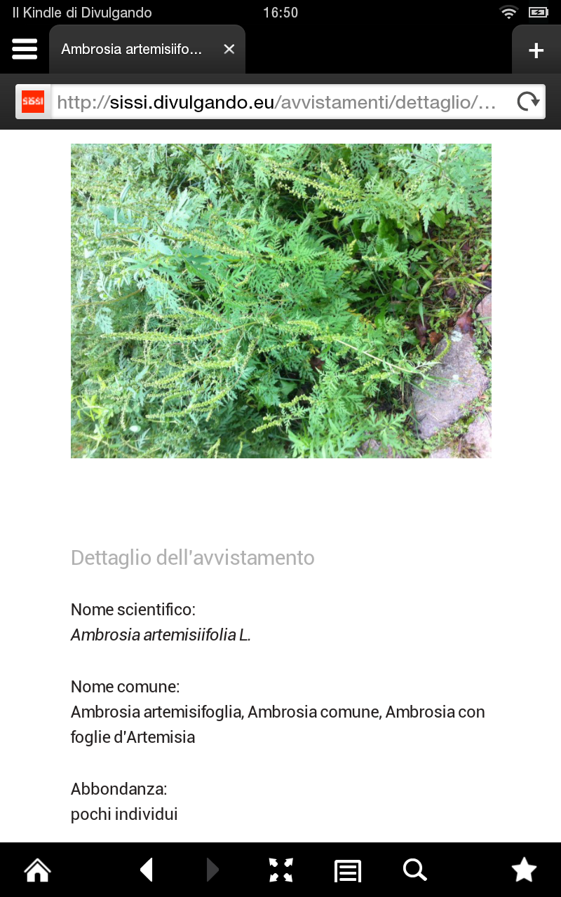 System for the reporting of invasive plants in Italy App on Amazon