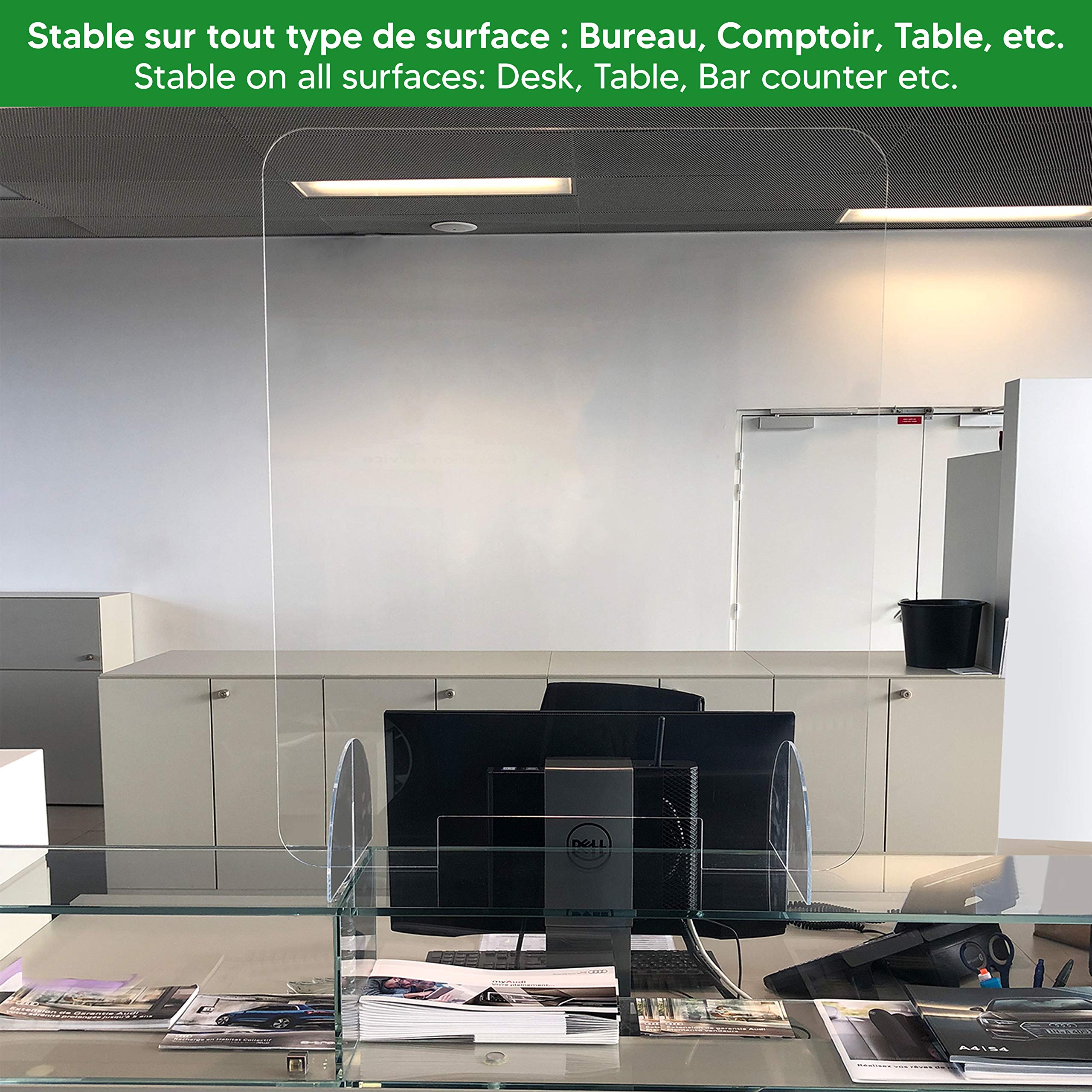 Plaque De Protection En Plexiglass Pour Comptoir – 60x60 Cm – Avec Trappe De Service