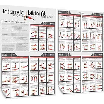 Abdominal Legs Butt Workout Poster 60 Fitness Exercises for Home Training Muscle Building Body Weight Home Workout and Fitness Training Home Weight Loss Without Dumbbells Pilates Sports Equipment