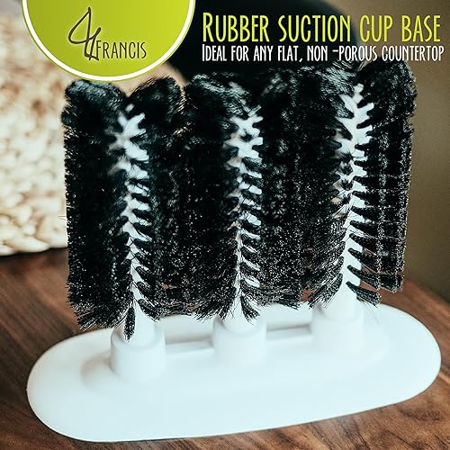 Miniatura 5 de Cepillo de limpieza de vidrio, arandela de vidrio de 3 cepillos - Enjuague de vidrio triple, cepillo para lavadora de tazas, cepillos de vidrio para