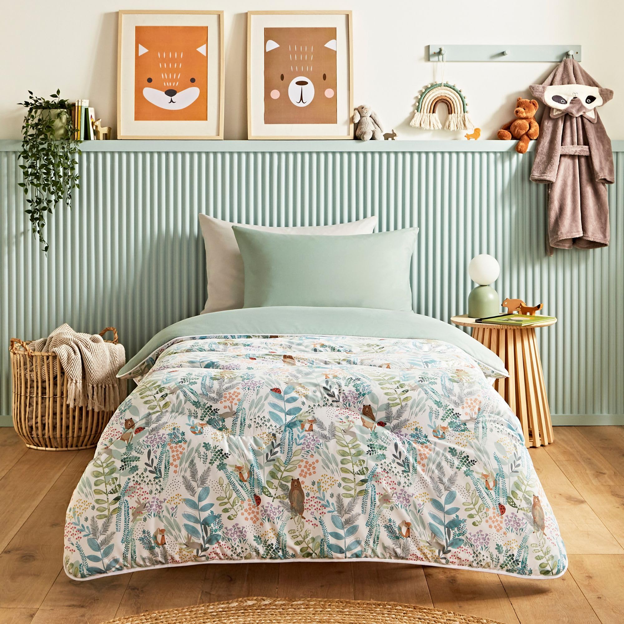 Night Lark - Junior Children's Coverless Duvet & Pillowcase Bedding Set - Luxury Bedding - Machine Washable - Hypoallergenic (Into the Woods, 10.5 Tog - Double)