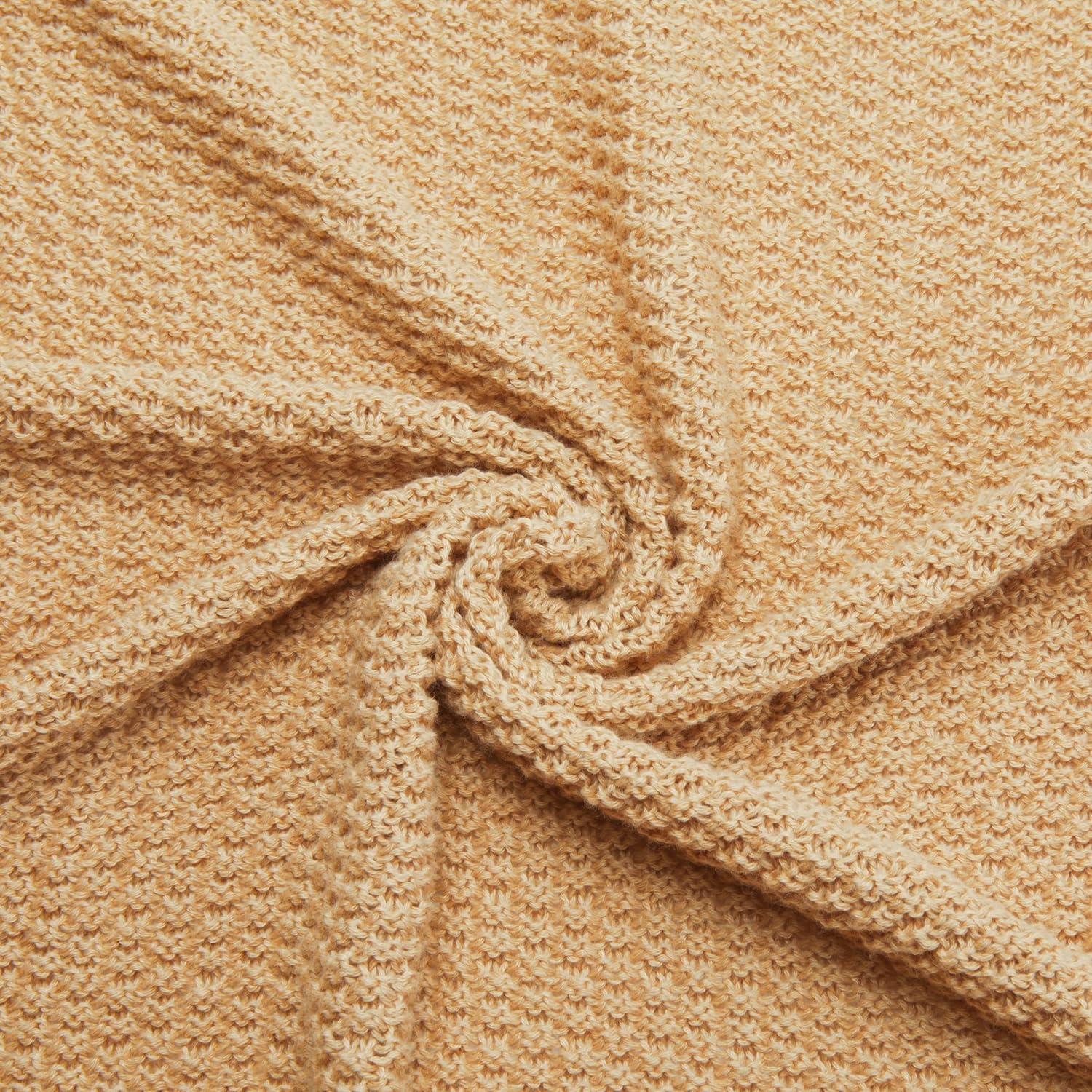 Amazon Basics Chunky Cable Knit Throw Blanket for Couch, Sofa, Bed, Lightweight Soft Cozy, 50" x 60", Sand