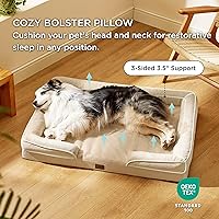 Vista 29 de Bedsure - Cama ortopédica mediana para perros, sofá cama impermeable para perros medianos, espuma de soporte con funda extraíble y lavable, forro