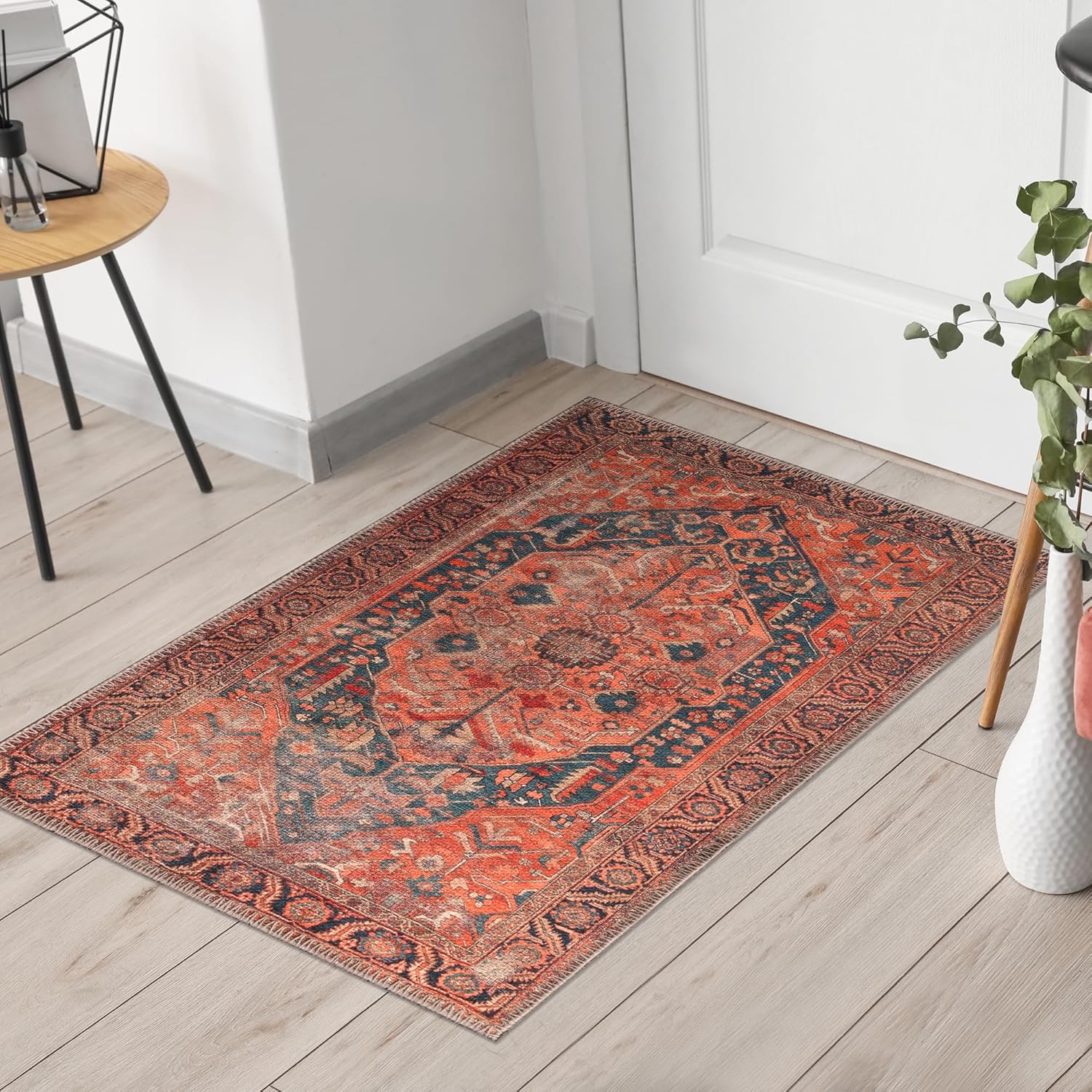 Keen Home Design 2x3 Rug - Machine Washable Entry Rug with Non-Slip Backing, Ideal for Enteryway, Kitchen, Bathroom, Laundry Room - Vintage, Easy Clean, Durable, Low Pile Rug - (2' x 3') - Image 4