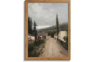 Gardenia Art Small Artwork: Vintage Country Road Canvas Wall Art for Cottage...