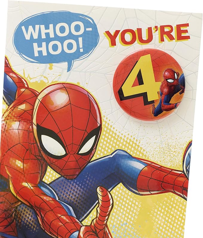 Uk Greetings 0 1 Carte D Anniversaire 4 Ans Motif Spiderman Amazon Fr Fournitures De Bureau