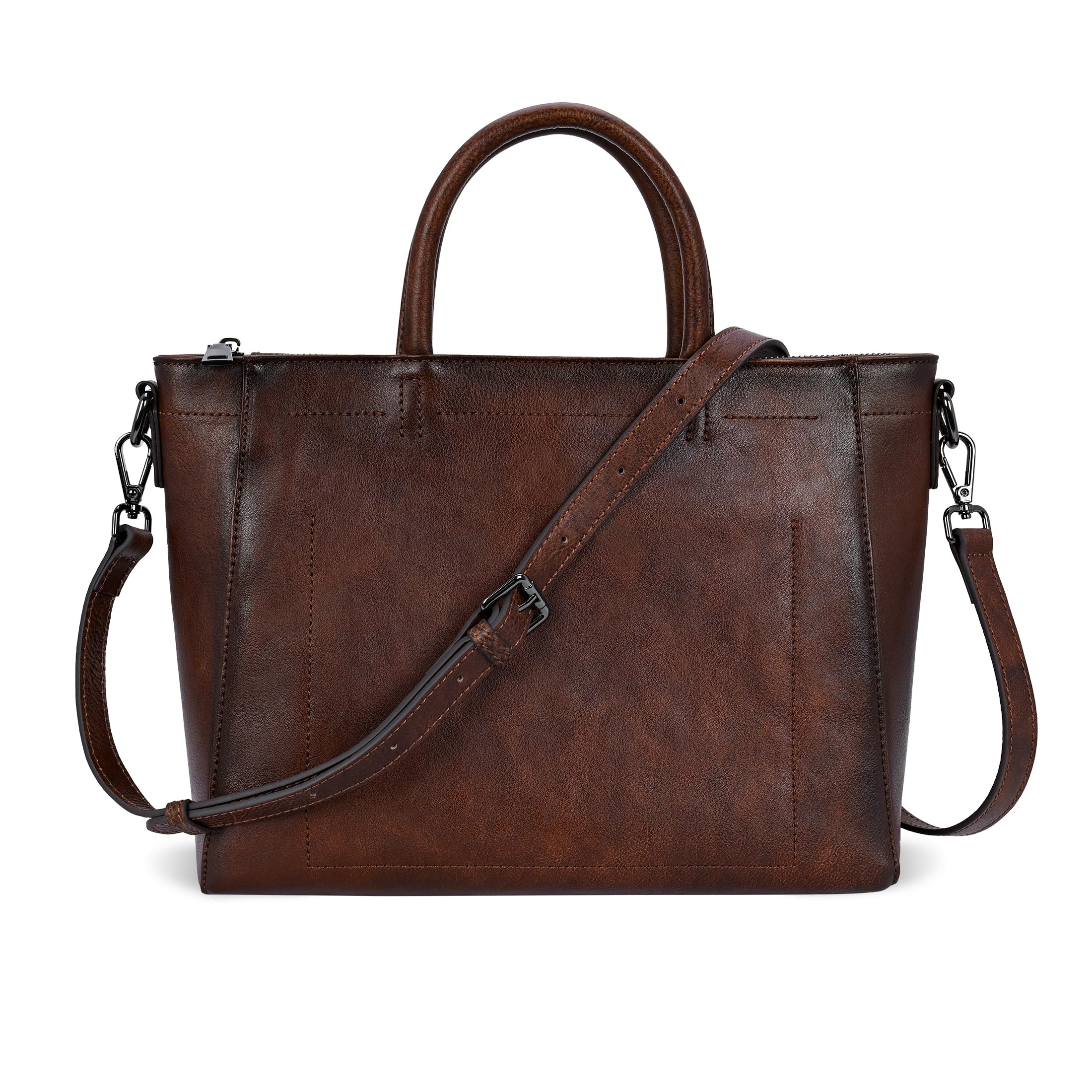 Iswee Retro Leather Purse Tote Bag for Women Crossbody Purse and Handbags Shoulder Bags Large Top Handle Satchel