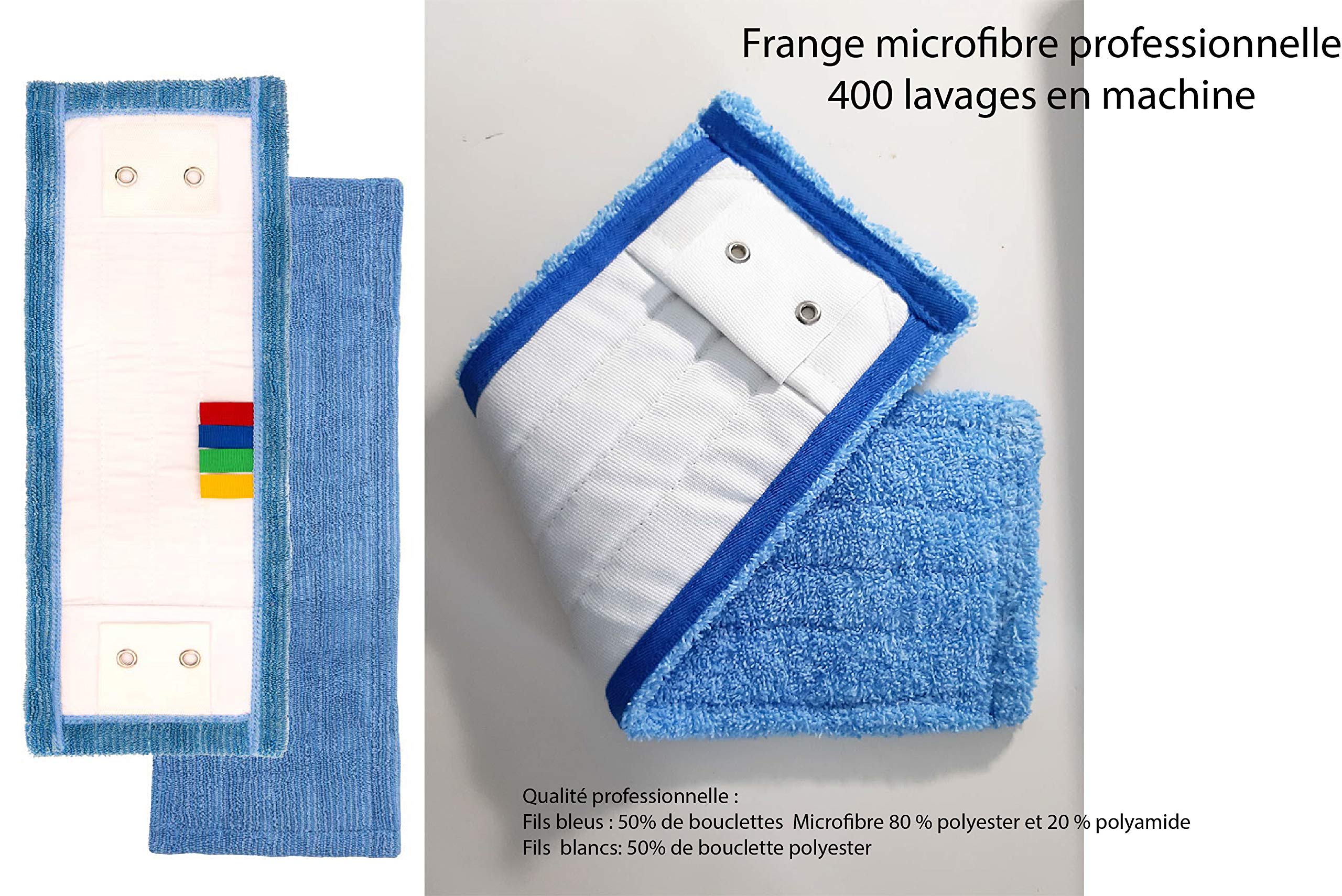 Balai Nettoyage Professionnel Toutes Surfaces - avec Microfibre Duo - 400 lavages, Support à Plat Easy Flex et Manche Aluminium réglable