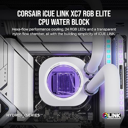 Miniatura 2 de CORSAIR iCUE Link XC7 RGB Elite - Bloque de agua para CPU - Cámara de flujo transparente - 24 LEDs RGB - Compatible con Intel LGA 1700, AMD AM5 y