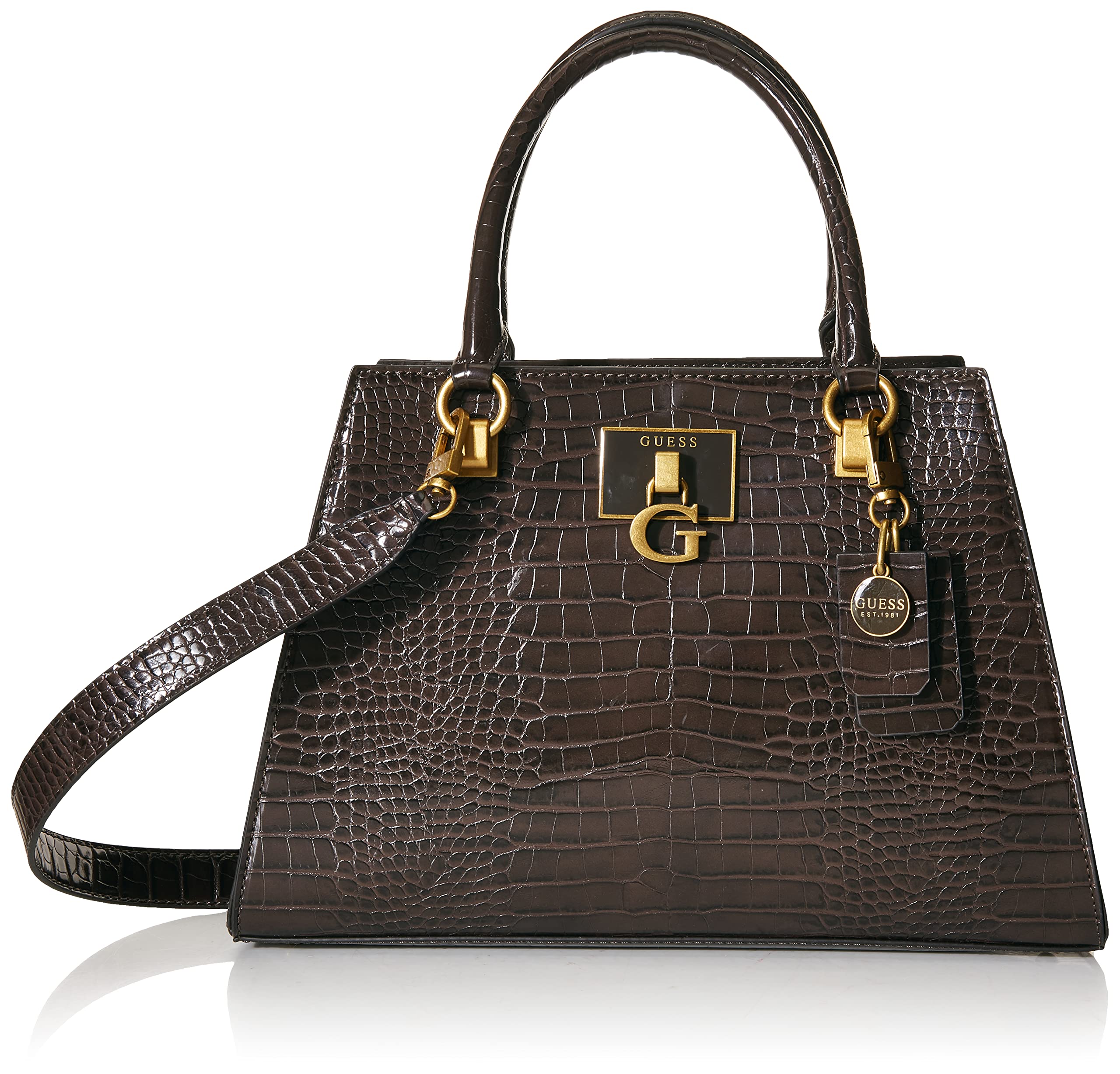 GUESSStephi Croc Girlfriend Satchel