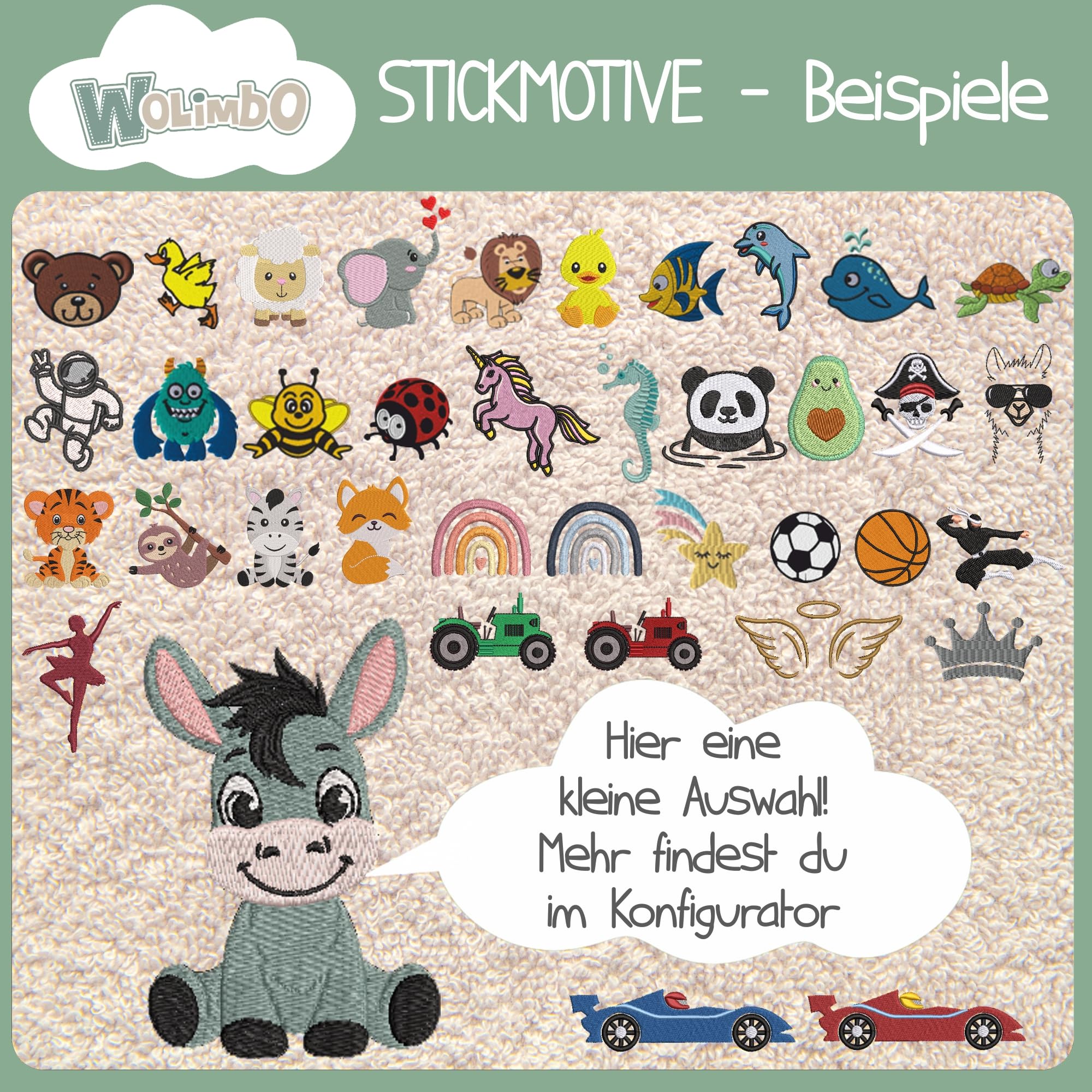 Wolimbo Capuchon handdoek gepersonaliseerd met naam en motief - wit - 100x100 cm - voor baby's en kinderen