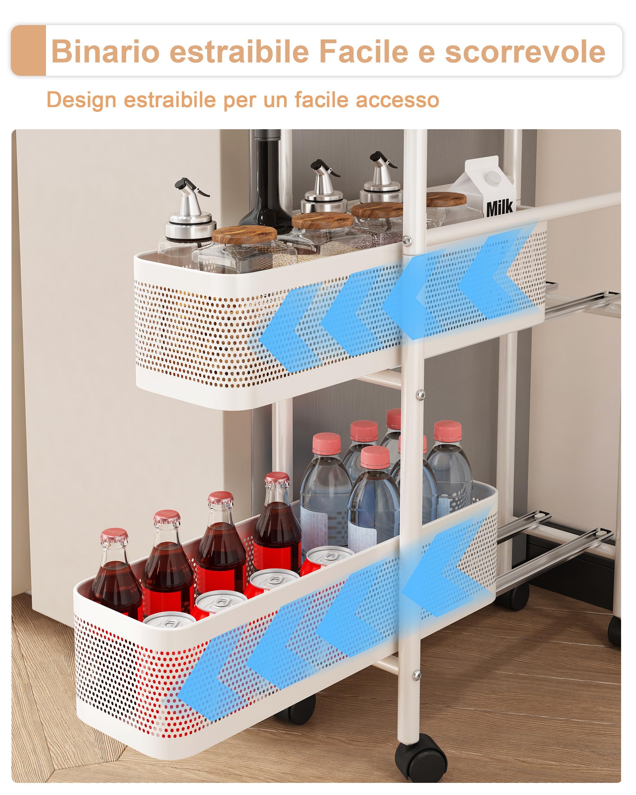 UMDONX Carrello Stretto in Metallo a 5 Livelli