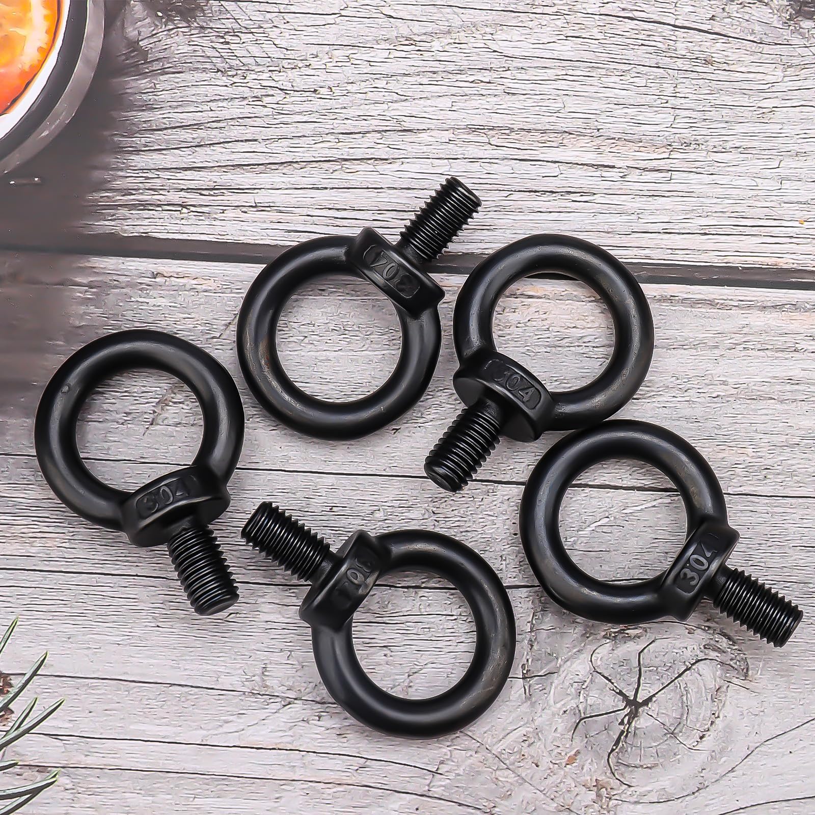 ORTAVA 10 viti ad anello M6, viti per occhi in acciaio inox A2V2A, ossido nero, vite con occhiello M6, per appendere e fissare
