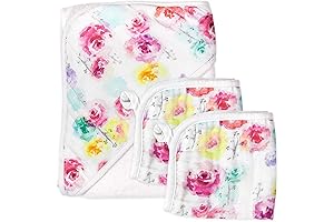 Burt's Bees Baby 3-Piece Organic Cotton Hooded Towel & Washcloth Set