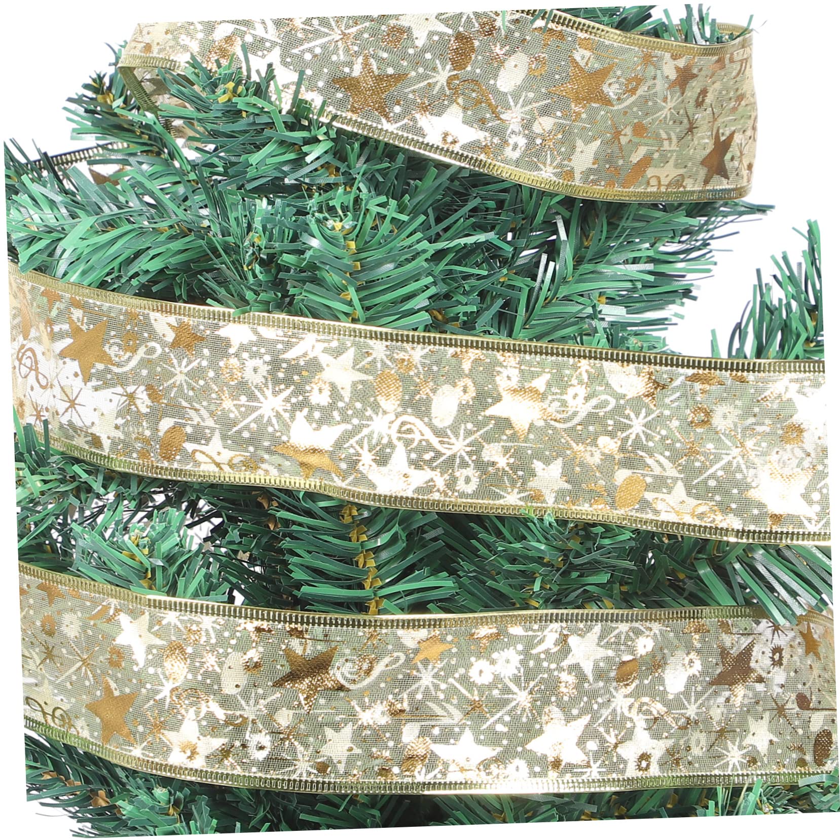 4rollen Rollendes Weihnachtsbaum-girlandenband Dekoratives Doppelschichtiges Satinband Gold Für -projekte Hochzeiten Und Festliche Dekorationen