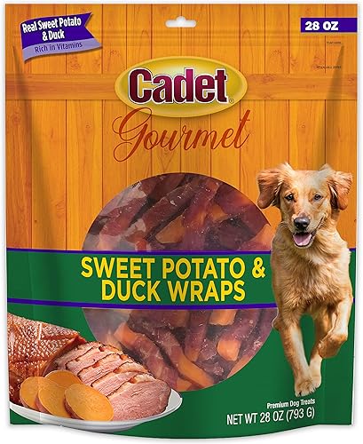 Cadet Golosinas gourmet de batata y pollo masticables de ingredientes limitados para perros, golosinas de entrenamiento saludables y naturales para