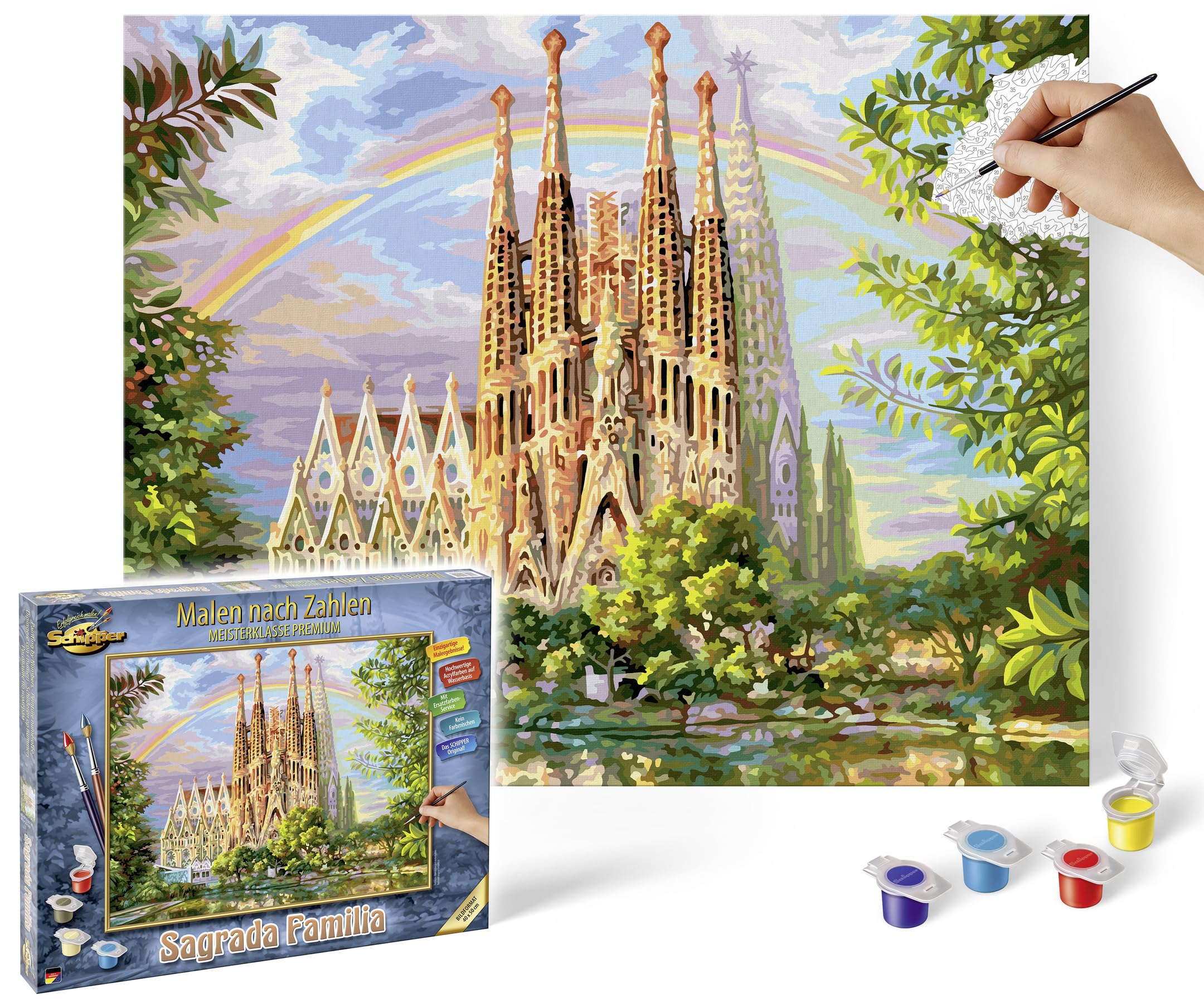 Schipper 609130914 Paint by Numbers - Sagrada Familia - Painting Pictures for Adults Including Brush and Acrylic Paints 40 x 50 cm
