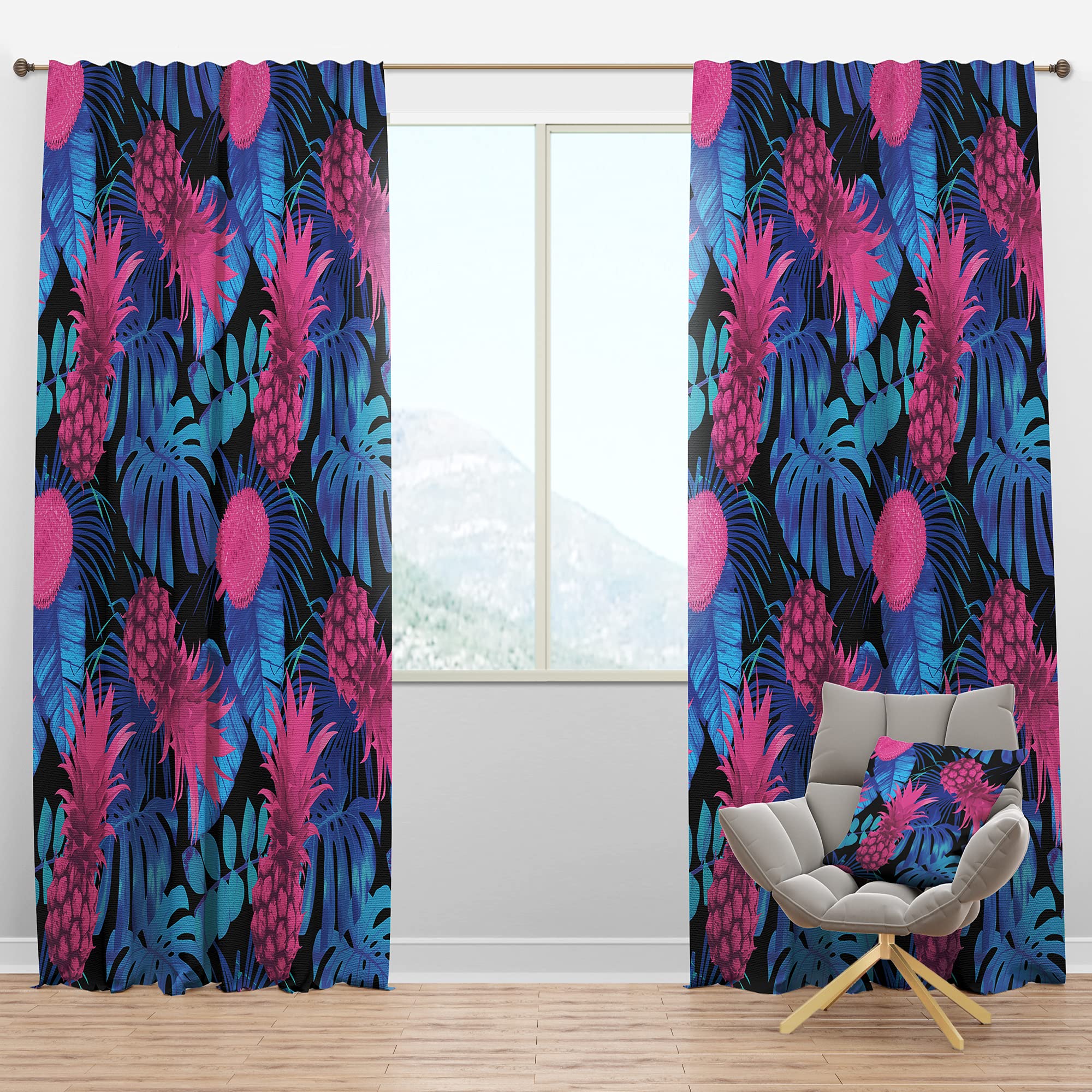 Rideau occultant DesignQ fruits tropicaux pour transformer votre chambre en oasis