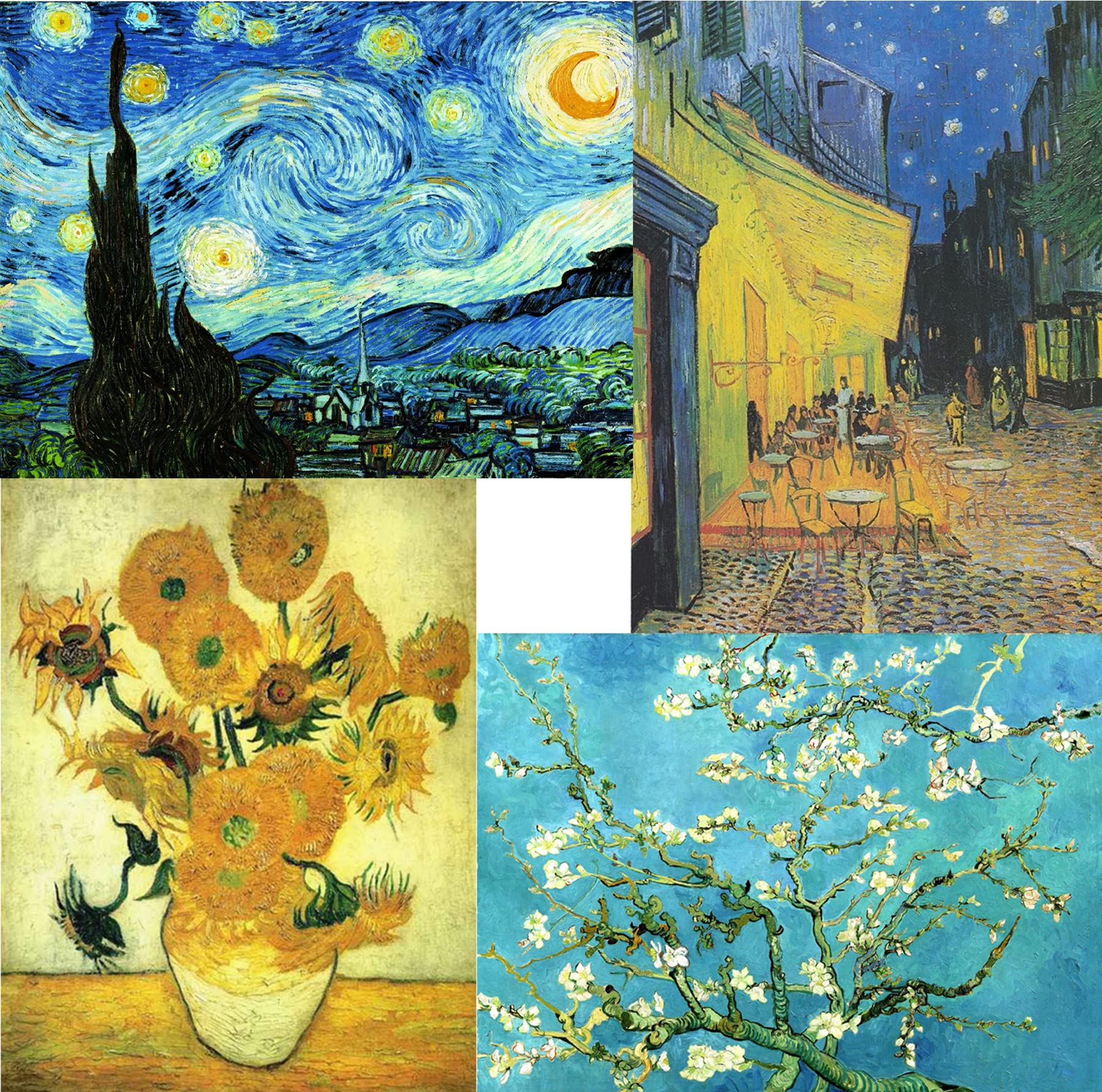 liziciti 4 Packs 5D Diamond Painting Kits Full Drill Van Gogh's Diamond Famous Paintings Collection Wall Decor DIY(30x40cm/12x16in)#2