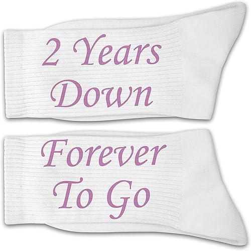 Calcetines de Down Forever To Go de 2 años, regalo para marido, regalo para esposa, calcetines de aniversario, regalo para él y ella, regalos para