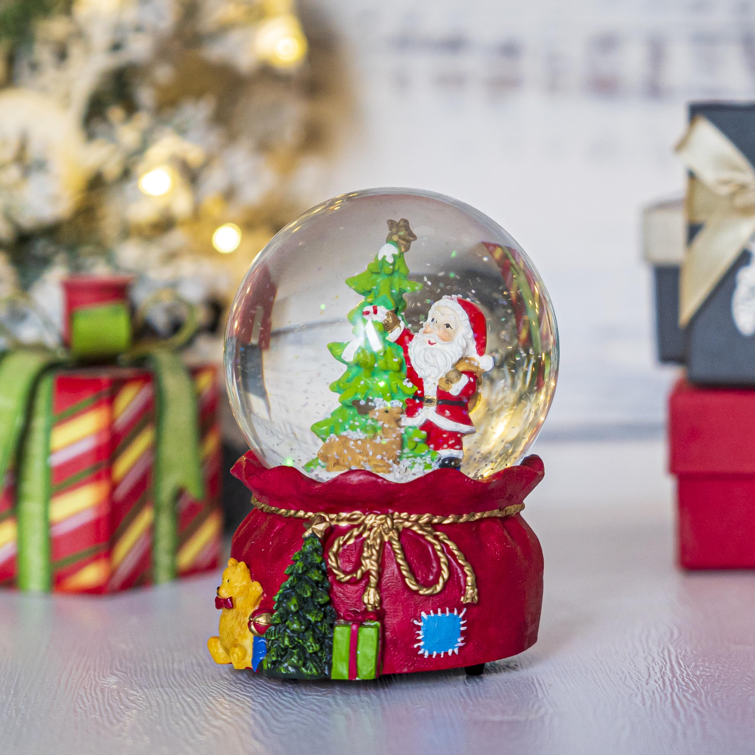 Cute Bear Snow Globe With Honey Jar Base - 100mm Glass Resin Collectible Gift For Kids & Girls, Bedroom Decor - View #12