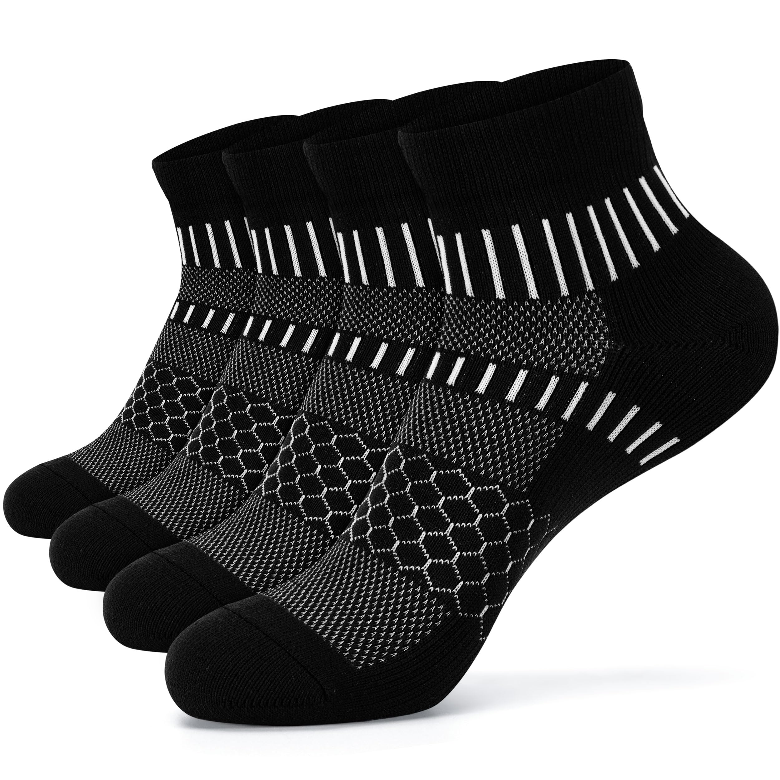 Ankle Compression Socks for Women Men Coolmax Moisture Wicking Running Socks Plantar Fasciitis Relief 2/4/6 Pairs-image-17