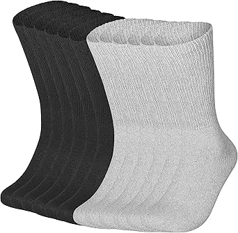Special Essentials Diabetic Crew Socks with Non-Binding Wide Top