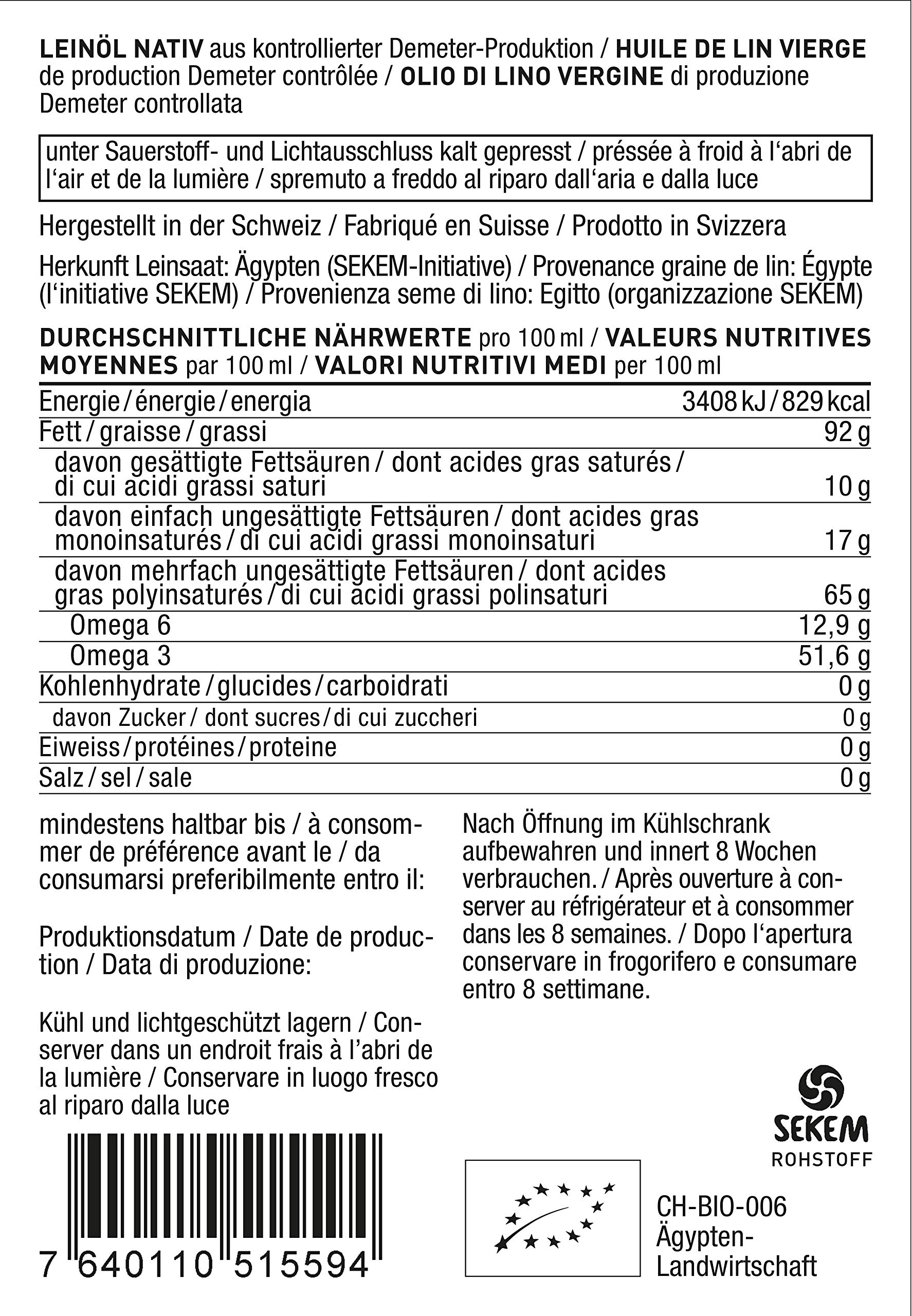 Leinöl nativ Demeter, 4 x 100 ml