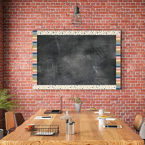 Miniatura 5 de Bordes bohemios de 131 pies para tablón de anuncios, para aula, corazones de arcoíris, bordes rectos, calcomanías para decoración de aula, escuela,