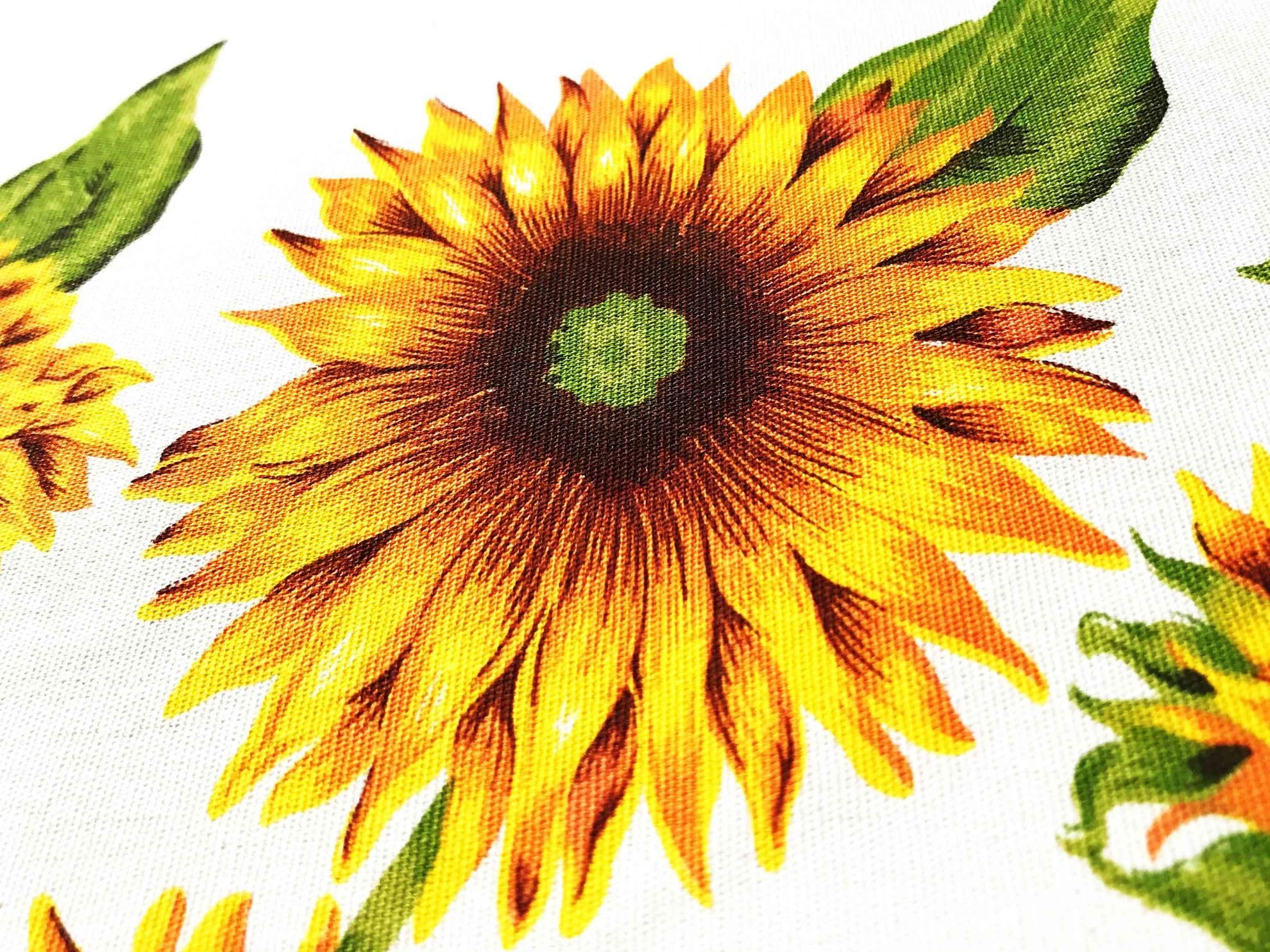 Tessuto Per Tovaglie Girasoli – Made In Italy, 100% Cotone, Altezza 180 Cm, Venduto Al Metro - 2