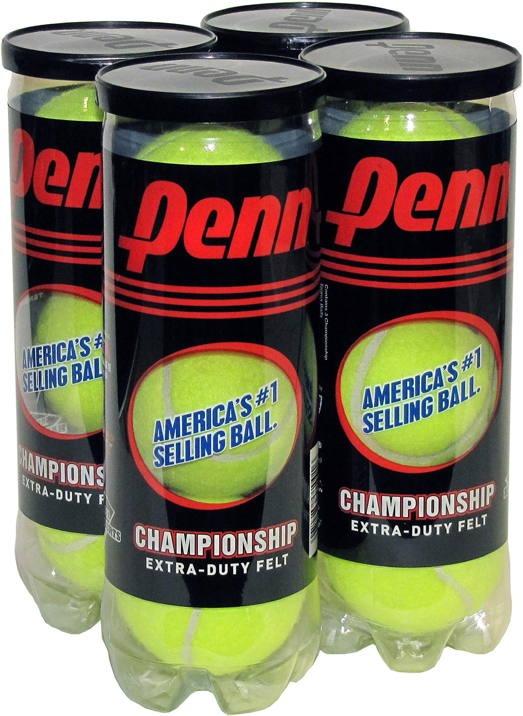 Wilson Unisex Adult Us Open Xd 4 Pieces Tennis Ball Tube Yellow, 4