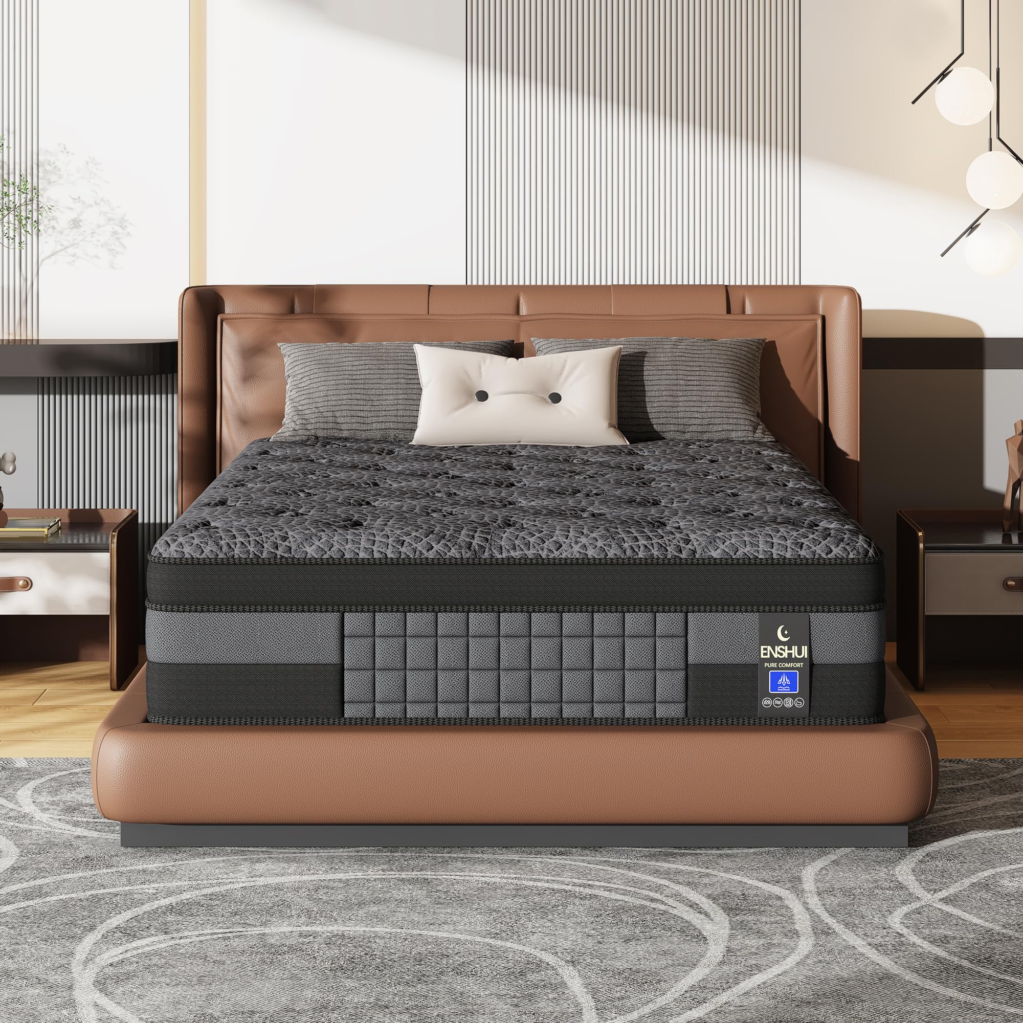 Amazon.com: ENSHUI King Size Mattress 14 Inch Hybrid Mattress in a