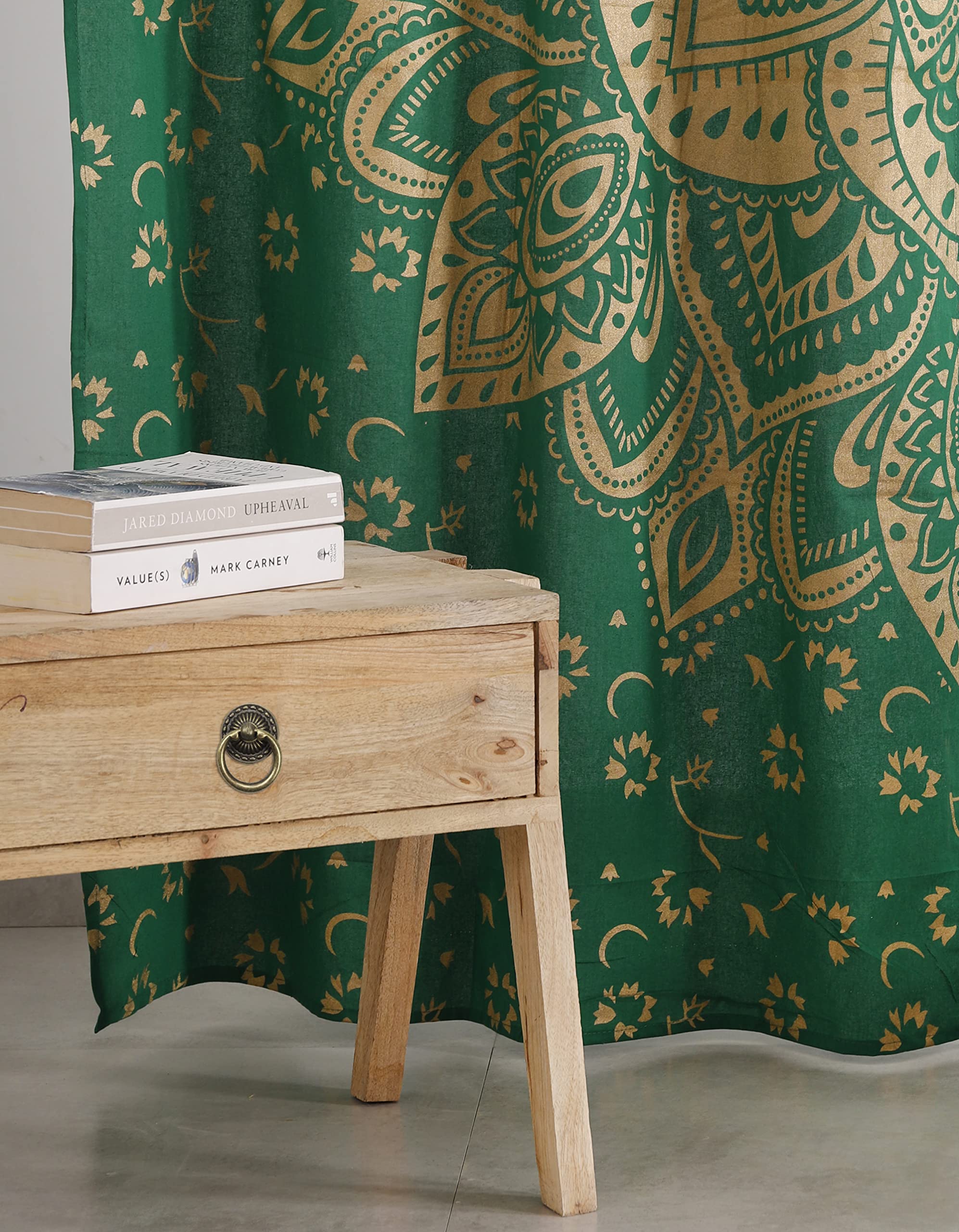 Set Di Tende E Mantovana Con Mandala Indiano – 2 Pannelli In Cotone, Stile Boho Hippie, Per Cucina, Camera Da Letto, Balcone, Multi Colore - 5