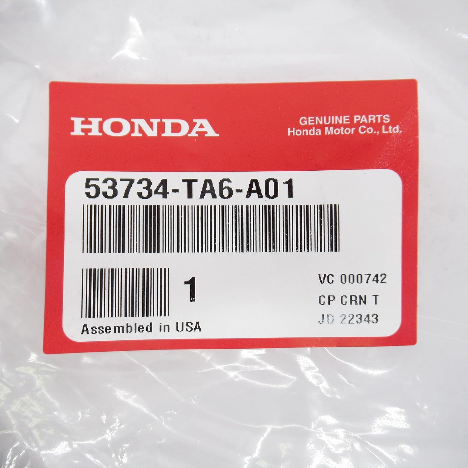 Genuine Honda 53734-TA6-A01 Power Steering Return Hose