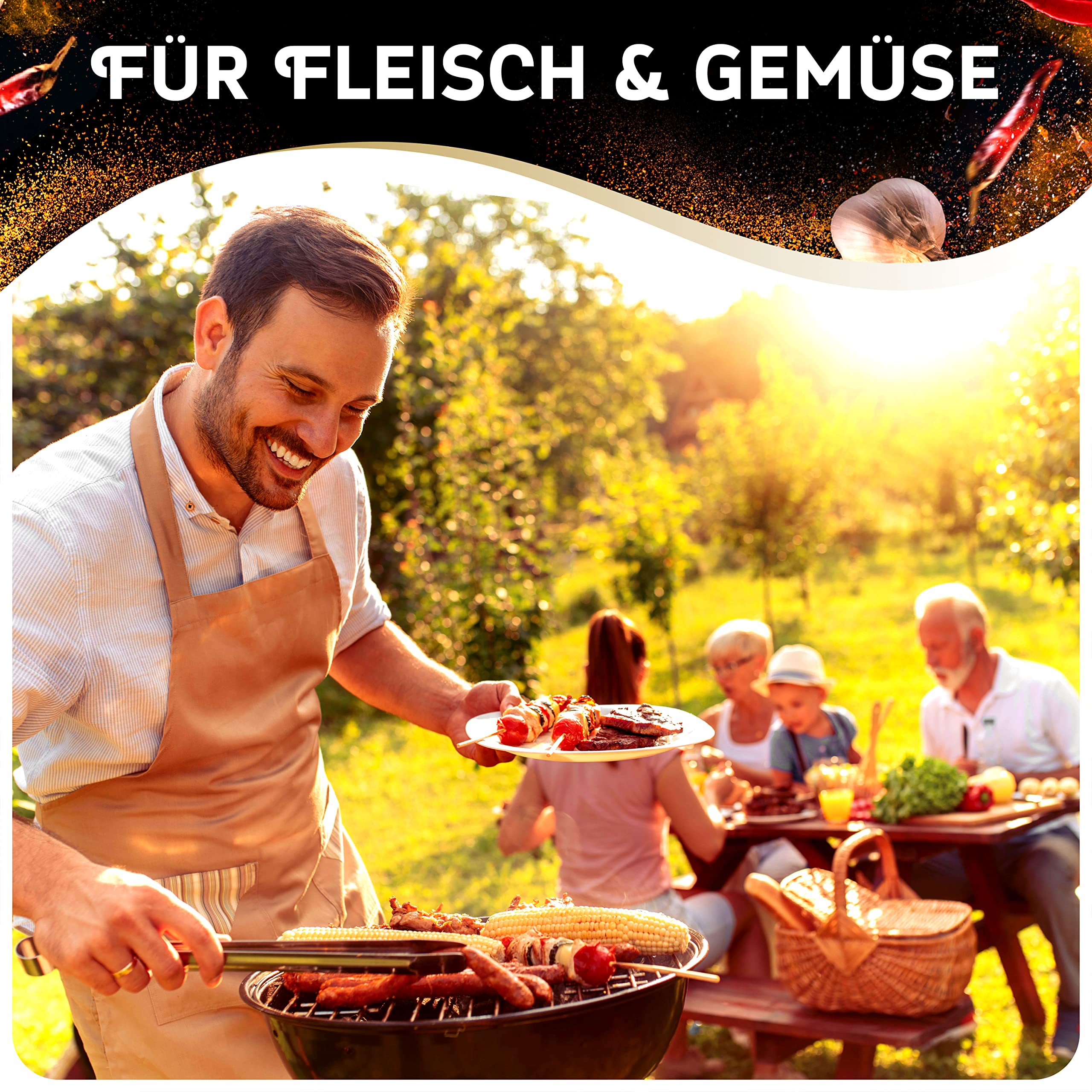 Grillgewürze Geschenkset - Leckere Grill Geschenke für Männer – das etwas andere Grill Gewürze Geschenkset – Grillgewürze Geschenkset Männer - 6 BBQ Gewürze von Hand abgefüllt 100% Bio (BBQ Box)