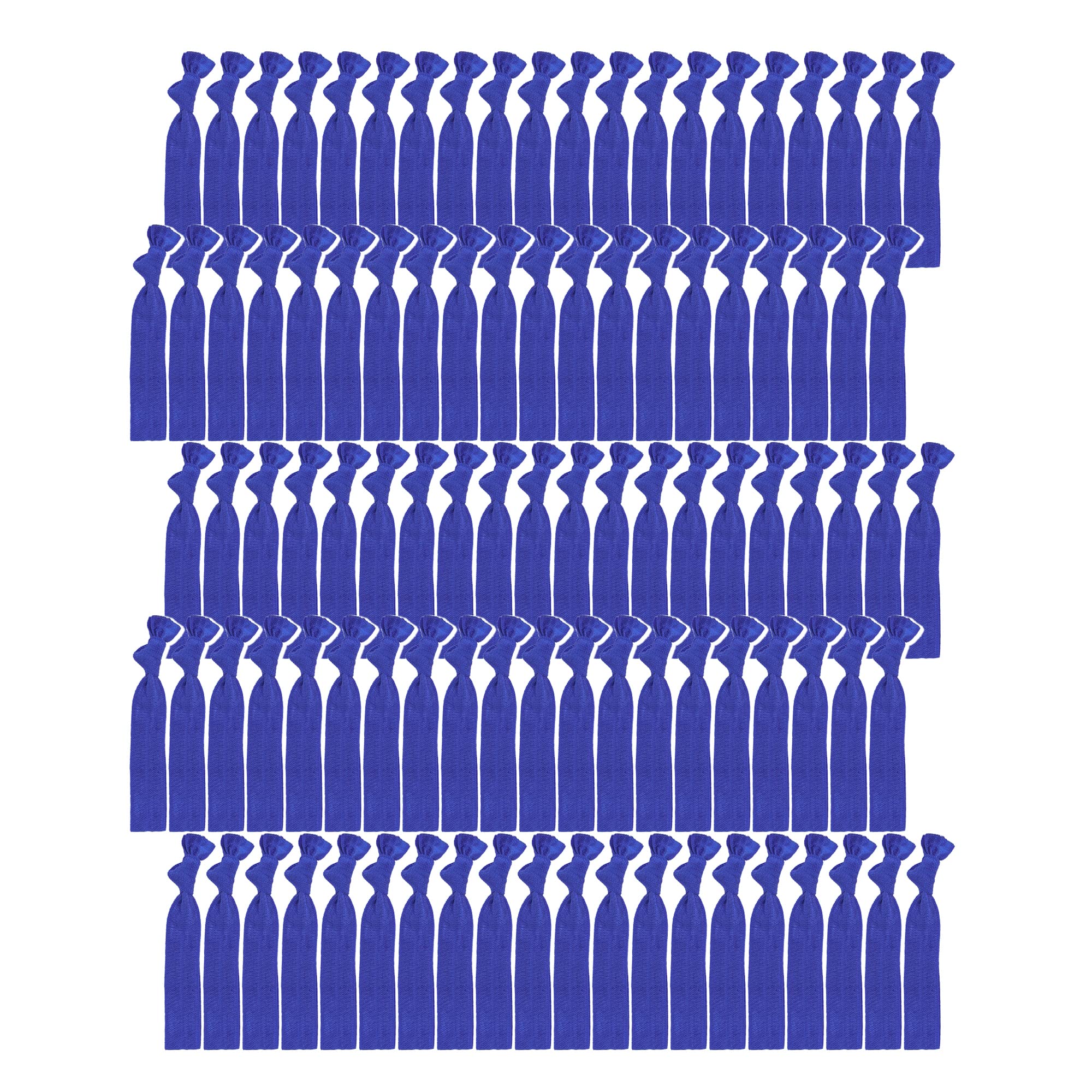 MEEDEE Royal Blue Hair Ties for Women - 100 Pack Soft Knotted Ribbon Hair Ties, No Crease, No Damage, Ouchless for Pony Tails, Yoga, and Elastic Bracelets