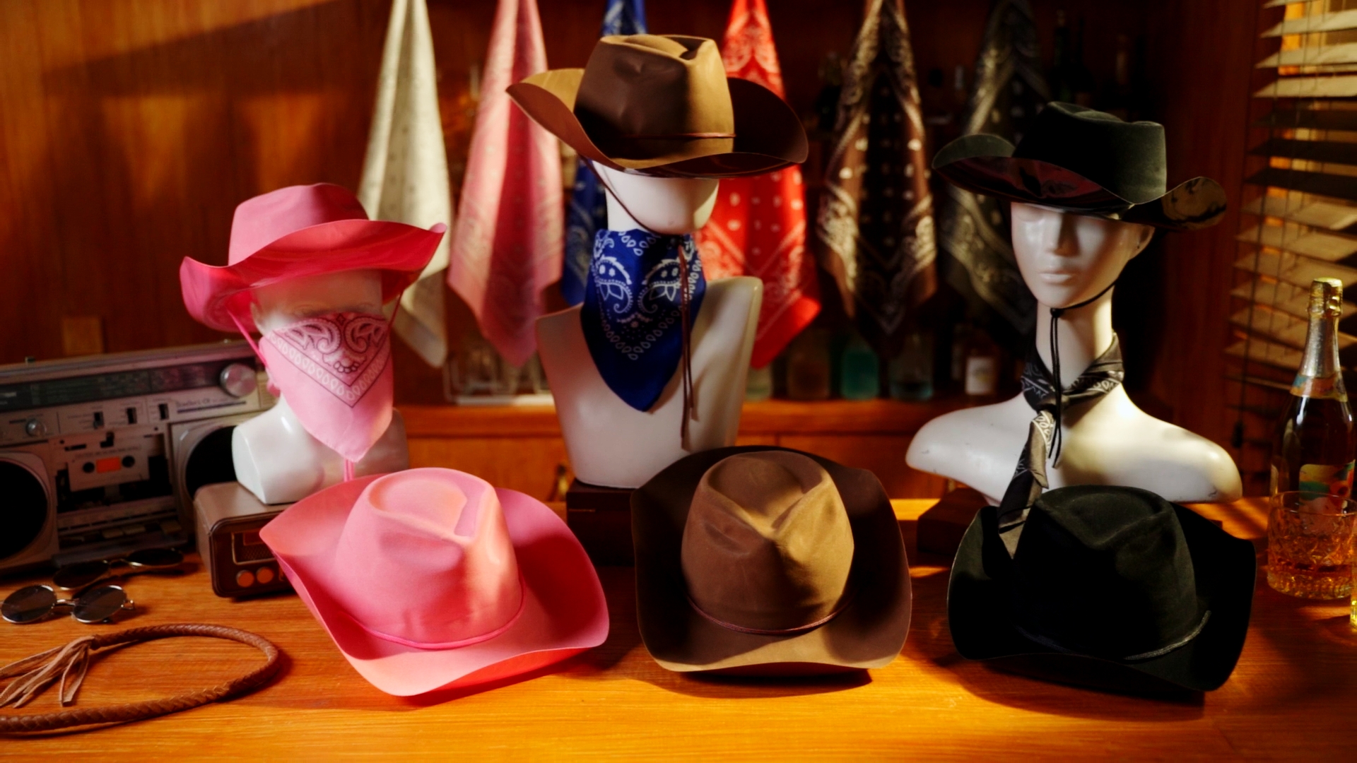 Amazon.com: Hillban 48 Pack Cowboy Hats and Bandanas Set  display picture 2