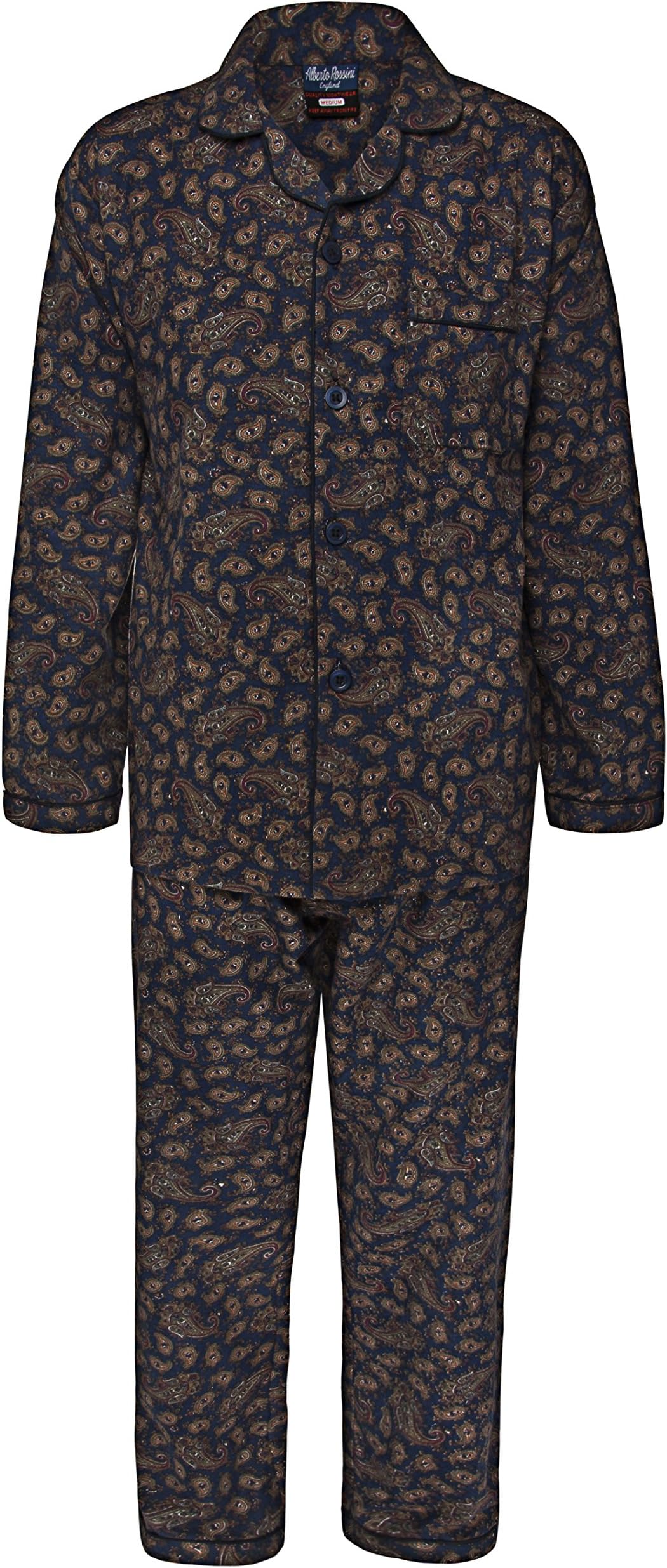 Mens Winter Winceyette Flannel Pyjamas Brushed Cotton Nighwear Sizes M to XXl