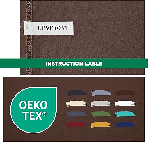 Miniatura 5 de Biscaynebay Funda decorativa de somier, tamaño matrimonial y matrimonial, XL, jersey marrón, tejido de lujo, elástico, envolvente alrededor de 4