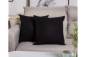 Timeless Elegance: Handmade 14x14 Outdoor Pillow Covers in Solid Black Canvas